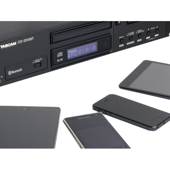 TASCAM CD-200BT Professional CD Player with Bluetooth Receiver, 1 Year Warranty, Rack-mountable
