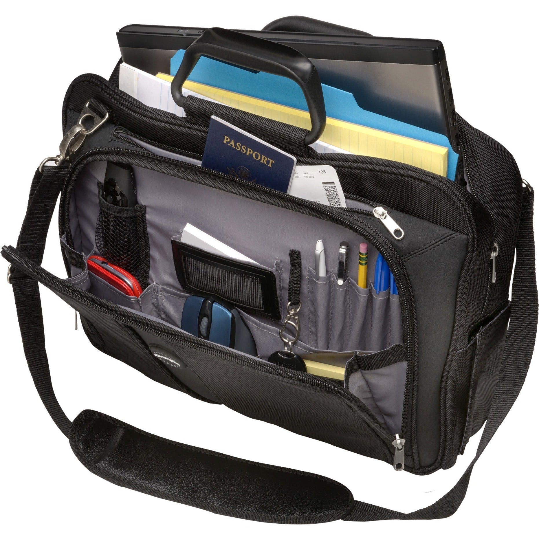 Kensington K62340D Contour Pro 17" Notebook Carrying Case, Black, Puncture Resistant, Shock Absorbing Shoulder Strap