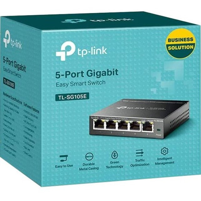 TP-Link TL-SG105E 5-Port Gigabit Easy Smart Switch, Metal Housing, RoHS Certified