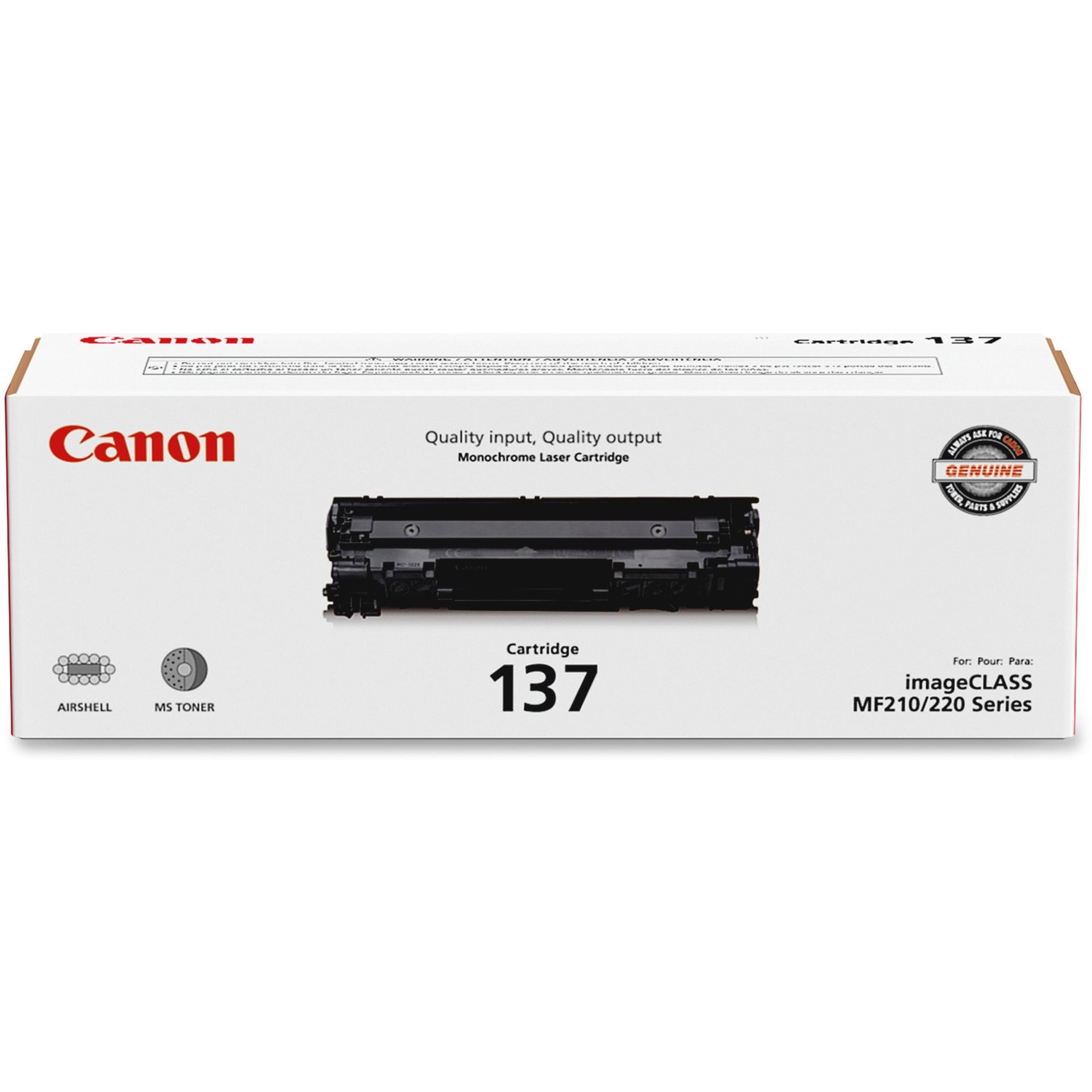 Canon 9435B001 137 Toner Cartridge, 2400 Page Yield, Black