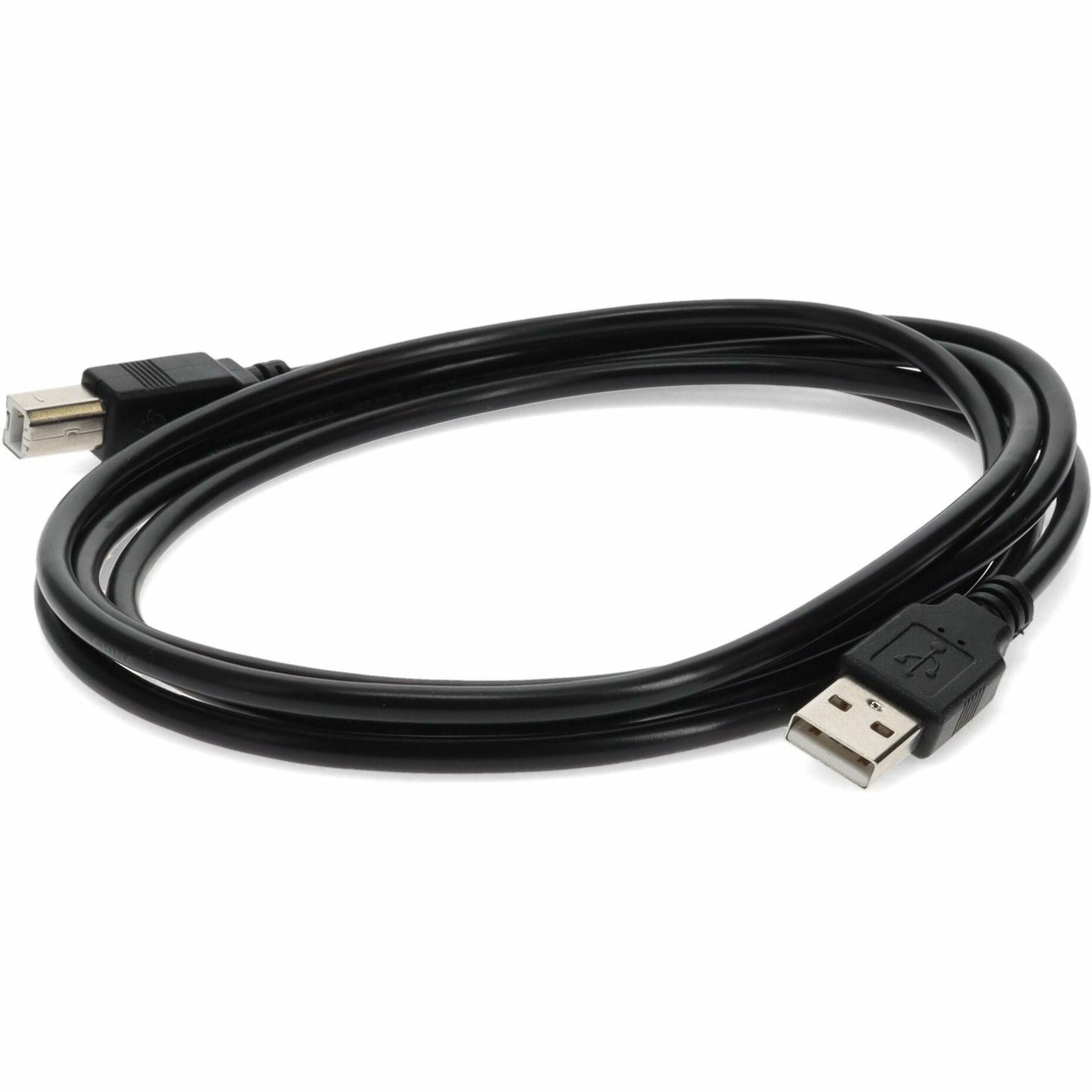 AddOn USBEXTAB10 10ft USB Type A Male to Type B Male Black Cable, Data Transfer Cable