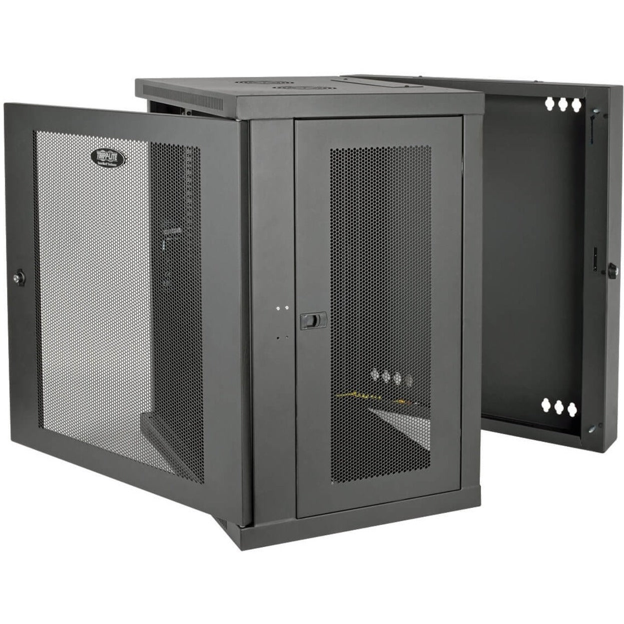 Tripp Lite SRW15US SmartRack 15U Wall-Mount Rack Enclosure Cabinet, Lockable, Cable Management, Black