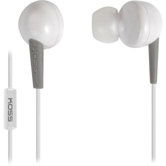 Koss KEB6IW KEB6i Earset, Binaural Earbud with On-cable Microphone, Comfortable, White