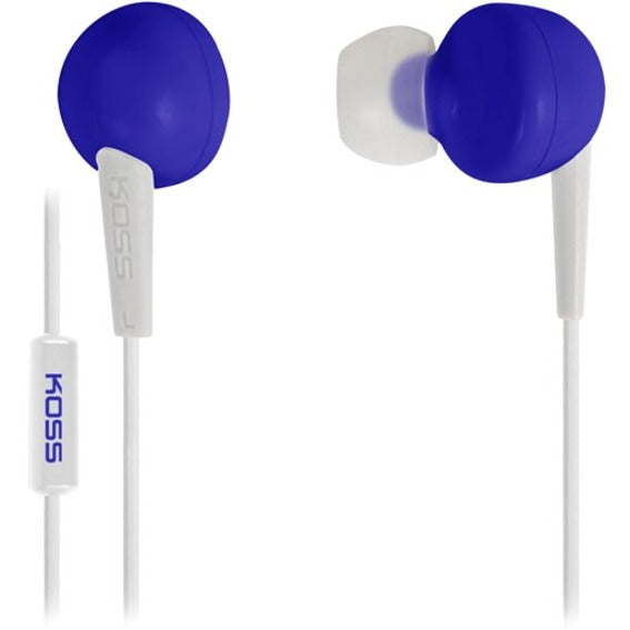 Koss KEB6IB KEB6i Earset, Comfortable In-ear Earbuds with On-cable Microphone, Blue