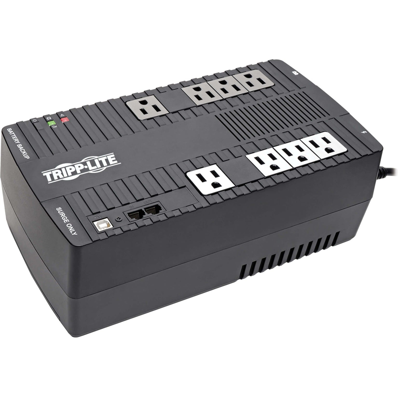 Tripp Lite AVR650UM AVR 650VA Wall/Desktop/Floor Mountable UPS, 3 Year Warranty, Power Failure and Overload Alarm
