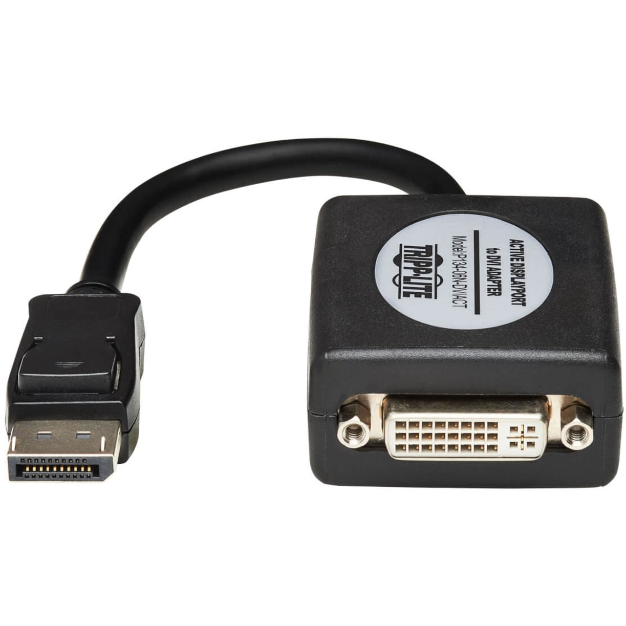 Tripp Lite P134-06N-DVIACT DisplayPort to DVI Active Converter, 1920x1200/1080P (M/F) 6-in, Video Cable