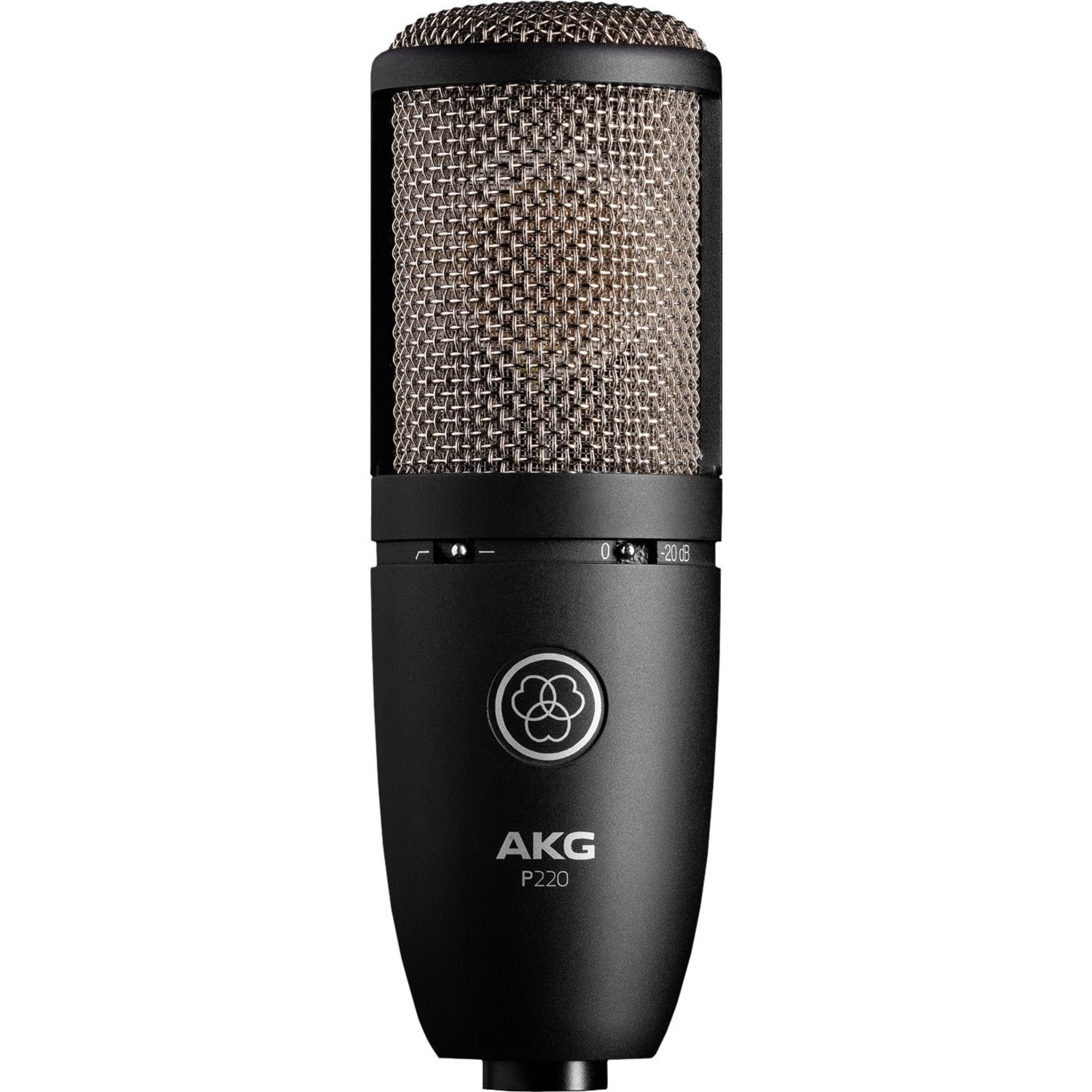 AKG 3101H00420 P220 High-Performance Large Diaphragm True Condenser Microphone, Wired, Black