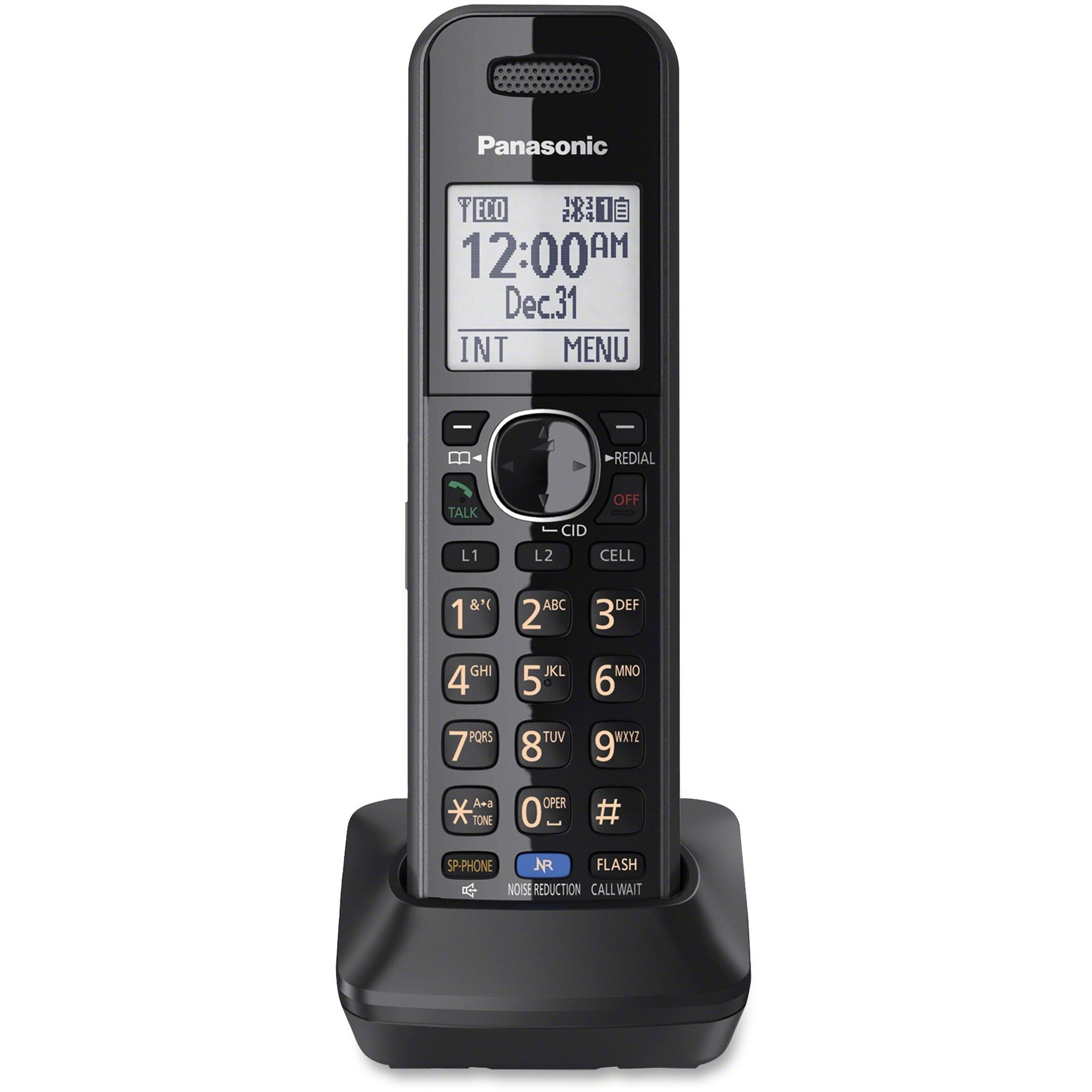 Panasonic KX-TG9581B Link2Cell DECT 6.0 Cordless Phone - Black, 2-Line Phone, Talking Caller ID, Bluetooth Link