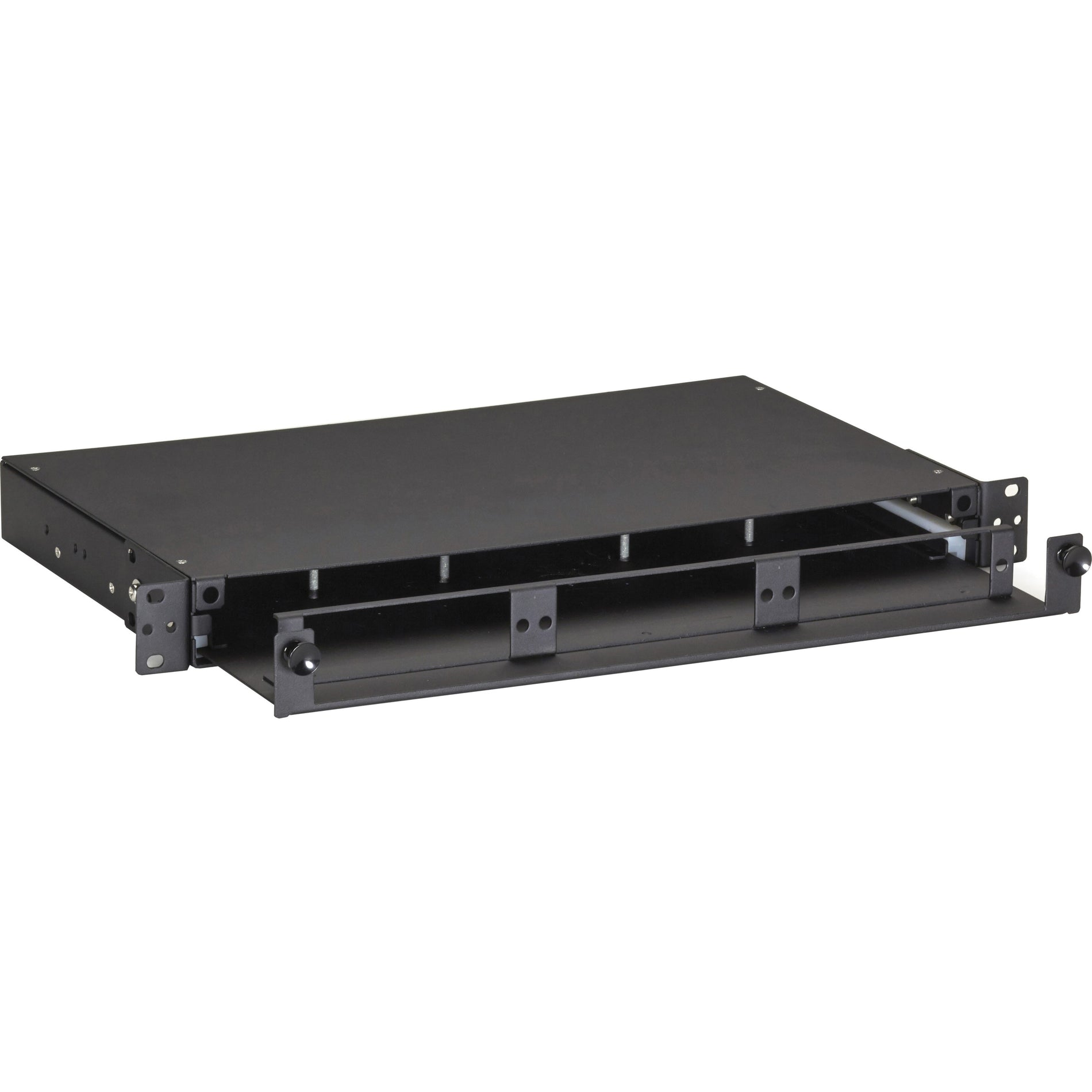 Black Box JPM427A-R2 Rackmount Fiber Shelf with Pull-Out Tray - 1U, TAA Compliant, Lifetime Warranty