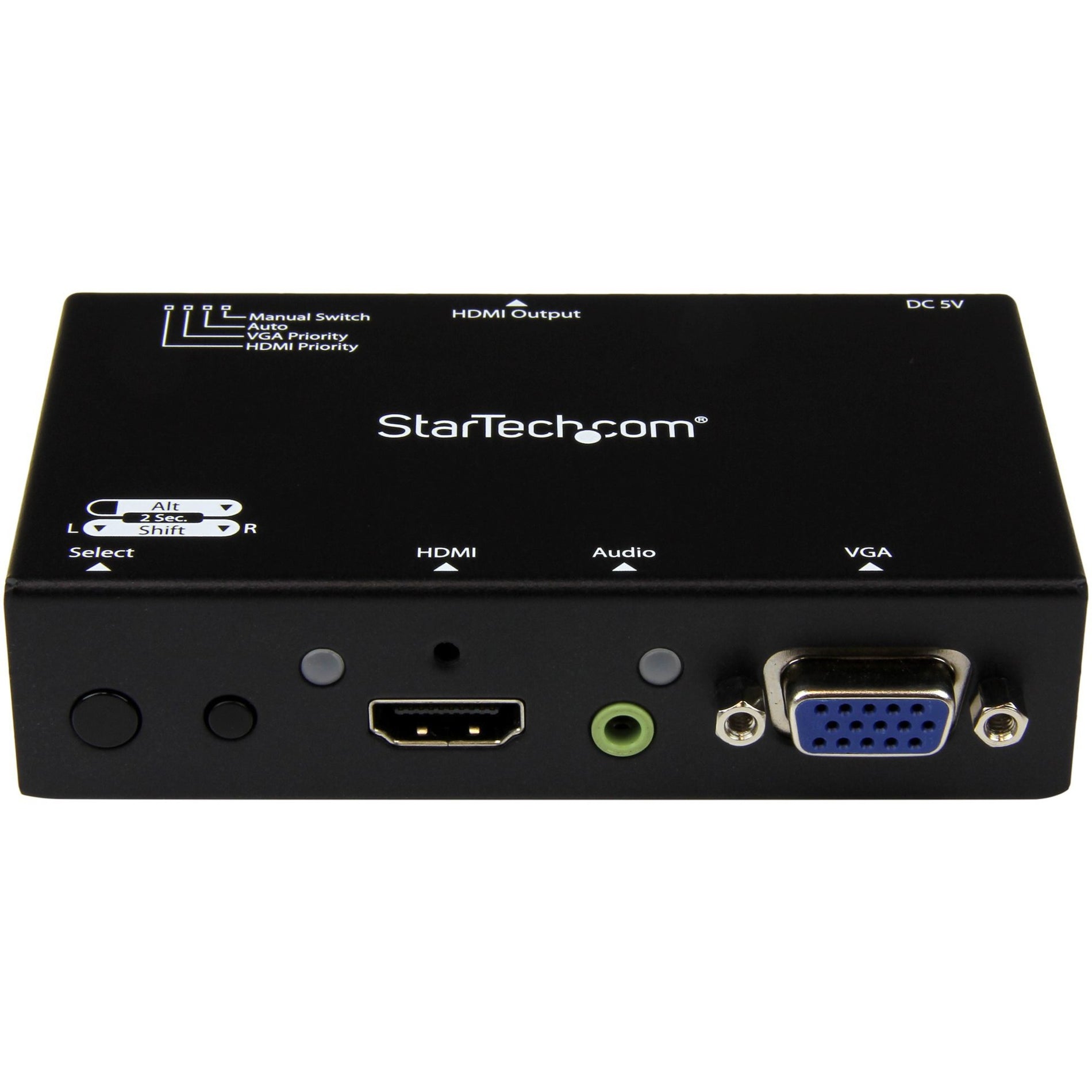 StarTech.com VS221VGA2HD 2x1 HDMI + VGA to HDMI Converter Switch w/ Automatic and Priority Switching, 1080p