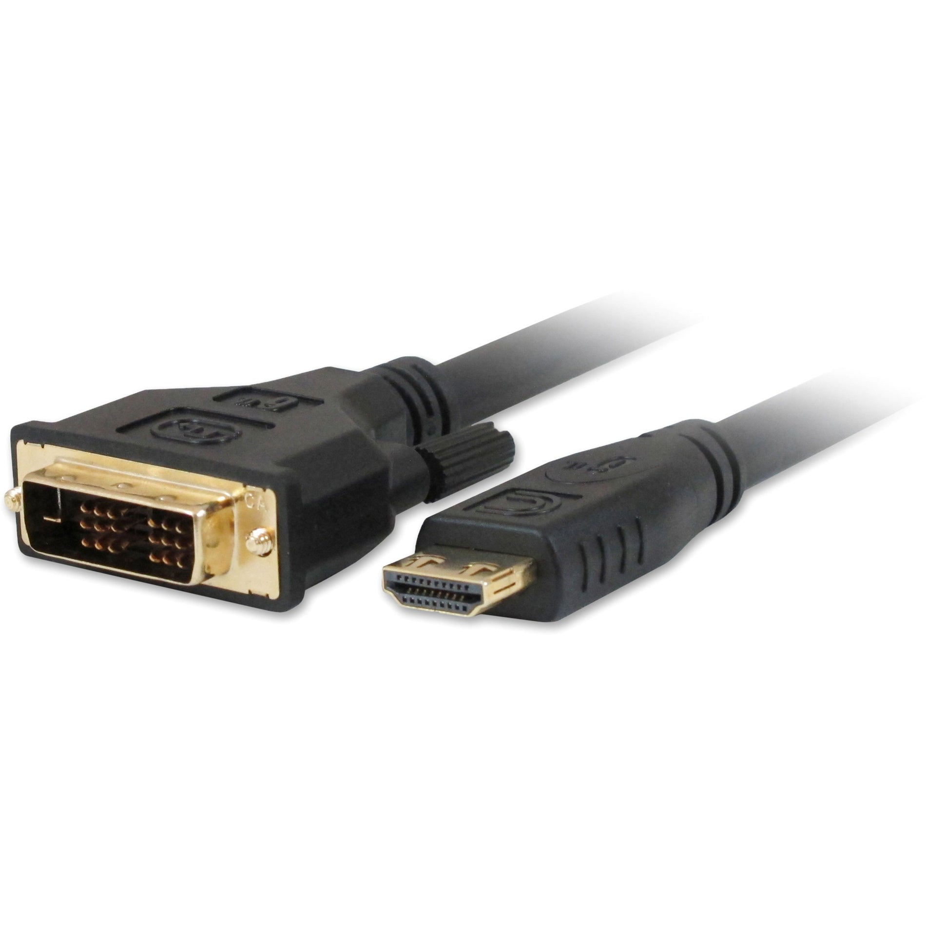 Comprehensive HD-DVI-50PROBLK Pro AV/IT Series HDMI to DVI 24 AWG Cable 50ft, Lifetime Warranty, Strain Relief, EMI/RF Protection, HDCP, SureLength, ProGrip, Molded