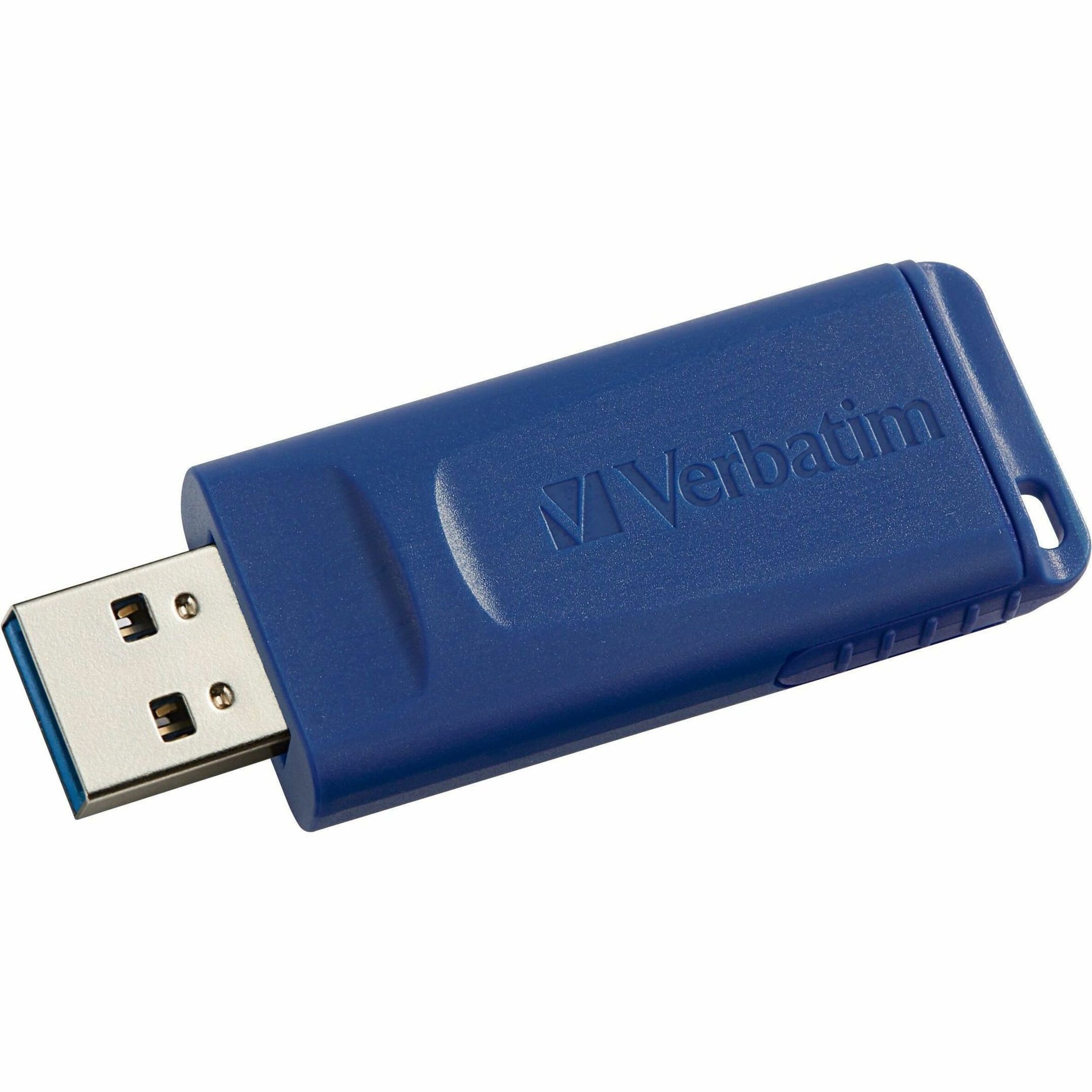 Microban 98658 64GB USB Flash Drive - Blue, Antimicrobial, Retractable, Capless