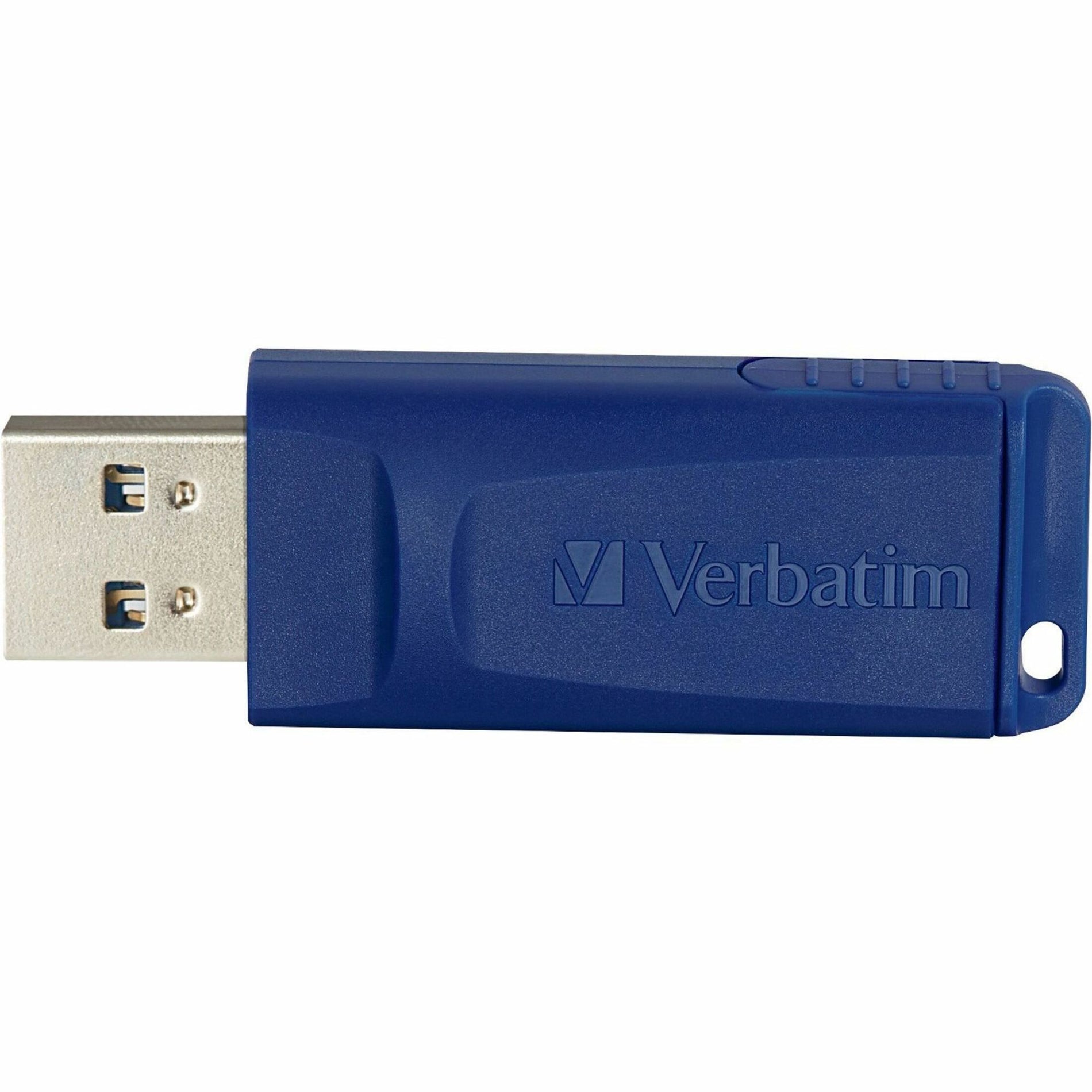 Microban 98658 64GB USB Flash Drive - Blue, Antimicrobial, Retractable, Capless