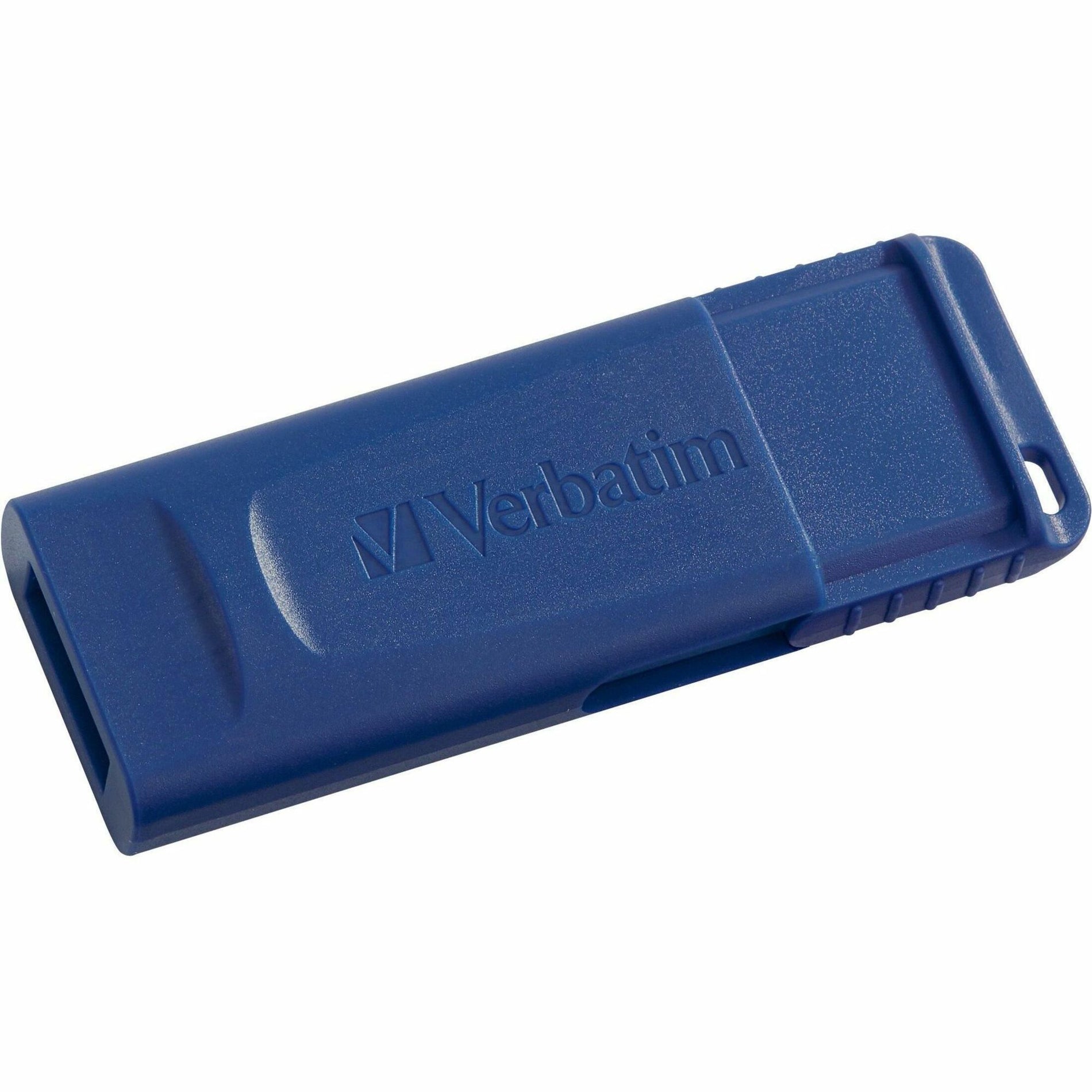 Microban 98659 128GB USB Flash Drive - Blue, Antimicrobial, Retractable, Capless