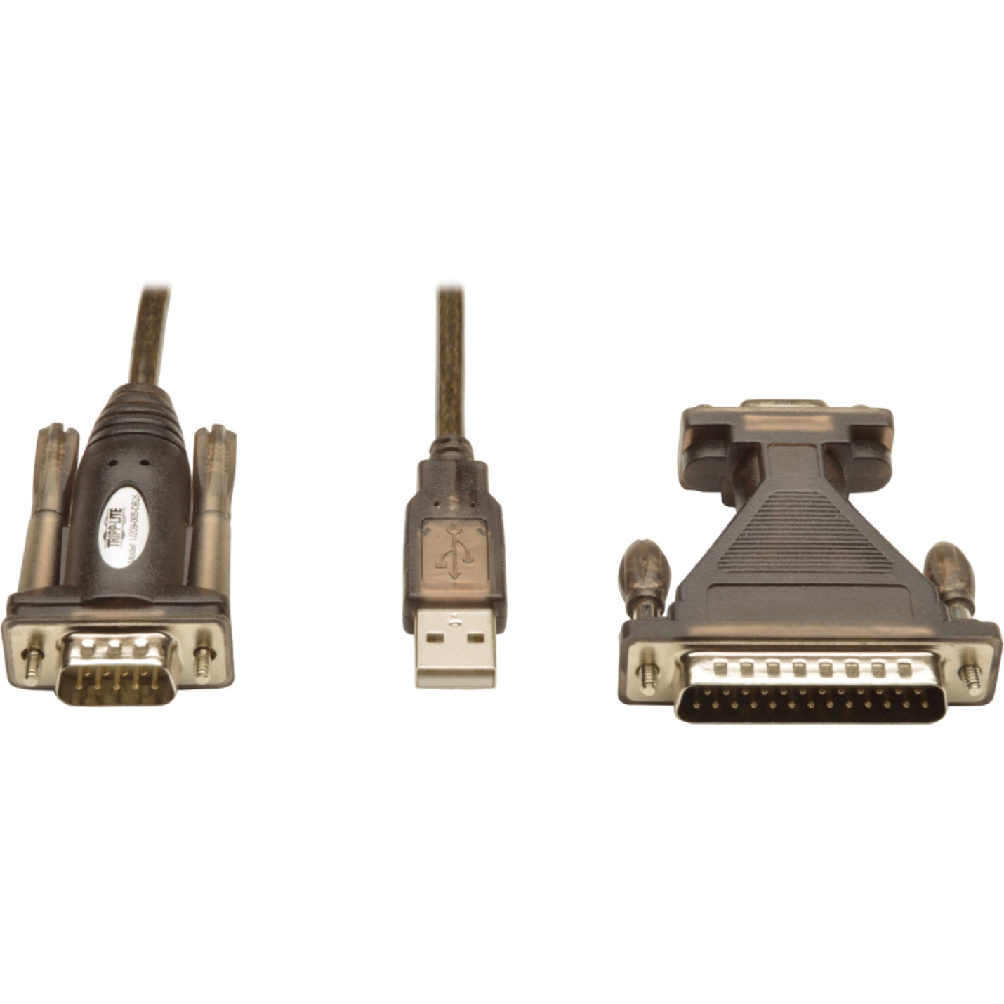Tripp Lite U209-005-DB25 USB-to-Serial Cable Adapter (USB-A to DB25 M/M), Data Transfer Cable, 5 ft, Gold Plated Connectors, Shielded, Copper Conductor, Compatible with Tablet PC, Phone, Camera, Modem, Notebook