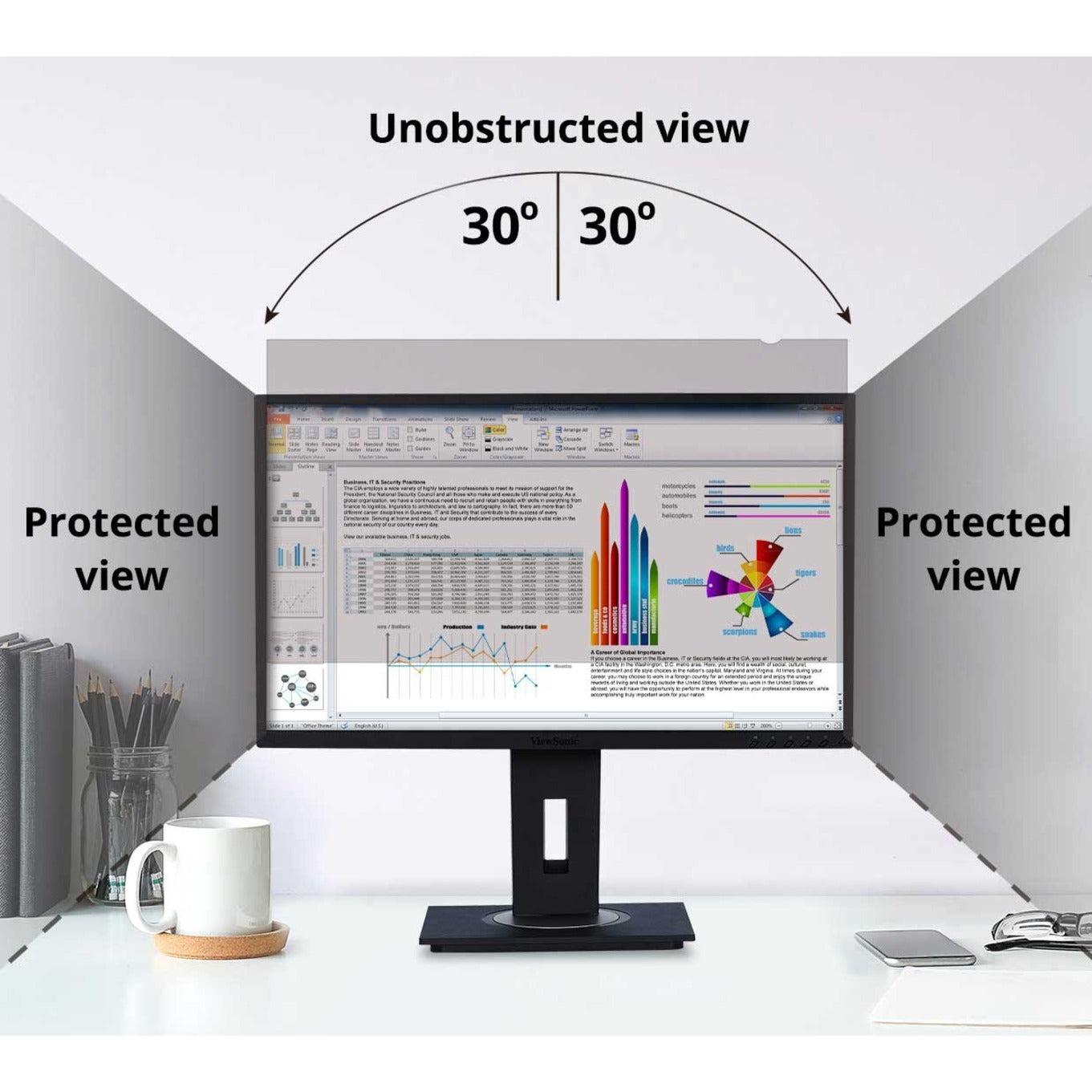 ViewSonic VSPF2700 Privacy Filter Screen Protector, Durable, Anti-reflective, 27" LCD Monitor