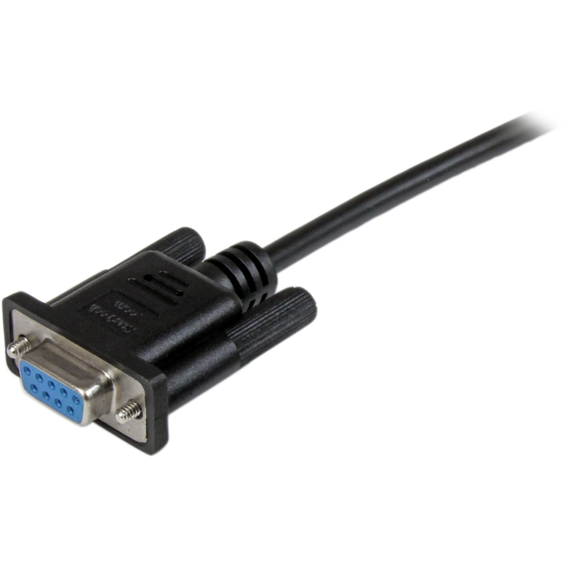 StarTech.com SCNM9FF1MBK 1m Black DB9 RS232 Serial Null Modem Cable F/F, Molded, EMI Protection, Strain Relief