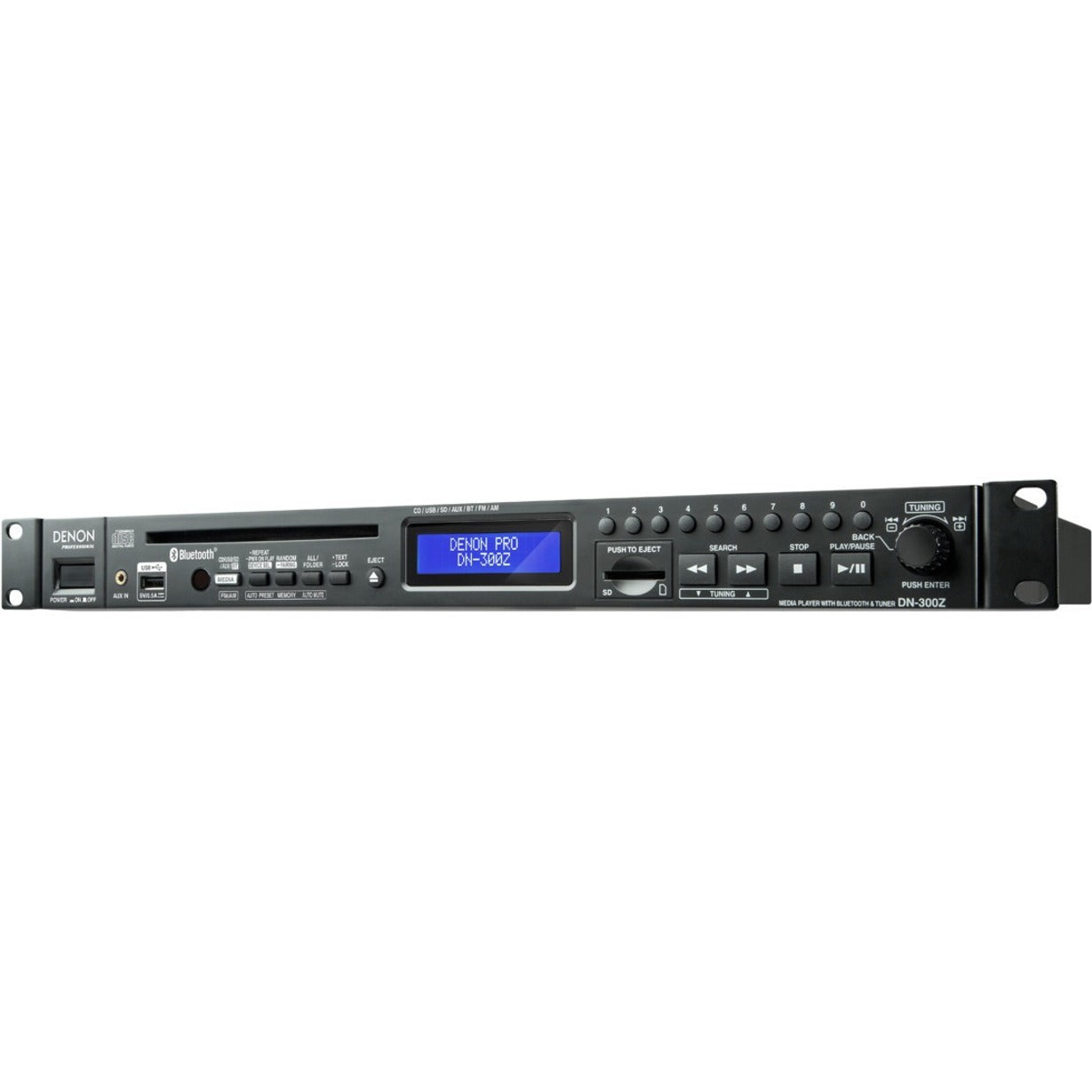 Denon DN-300Z CD/Media Player with Bluetooth/USB/SD/Aux and AM/FM Tuner, Rack-mountable, 1 Disc Capacity