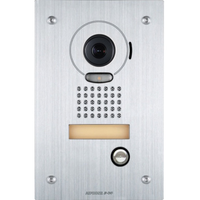 Aiphone JP-DVF Video Door Phone Sub Station, Vandal Resistant Stainless Steel, 2-Wire, 330 ft Wiring Distance