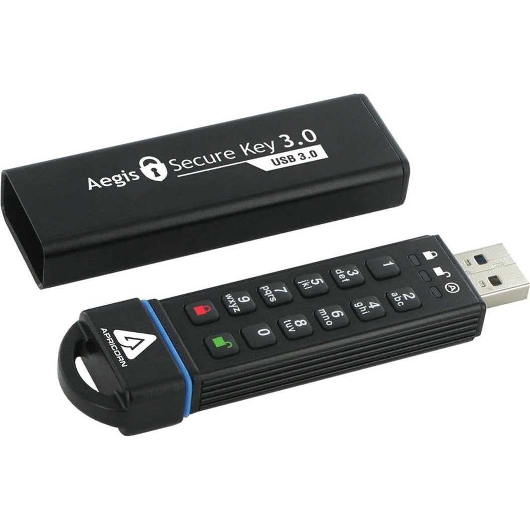 Apricorn ASK3-240GB Aegis Secure Key 3.0 USB 3.0 Flash Drive, 240GB Storage, 256-bit AES Encryption