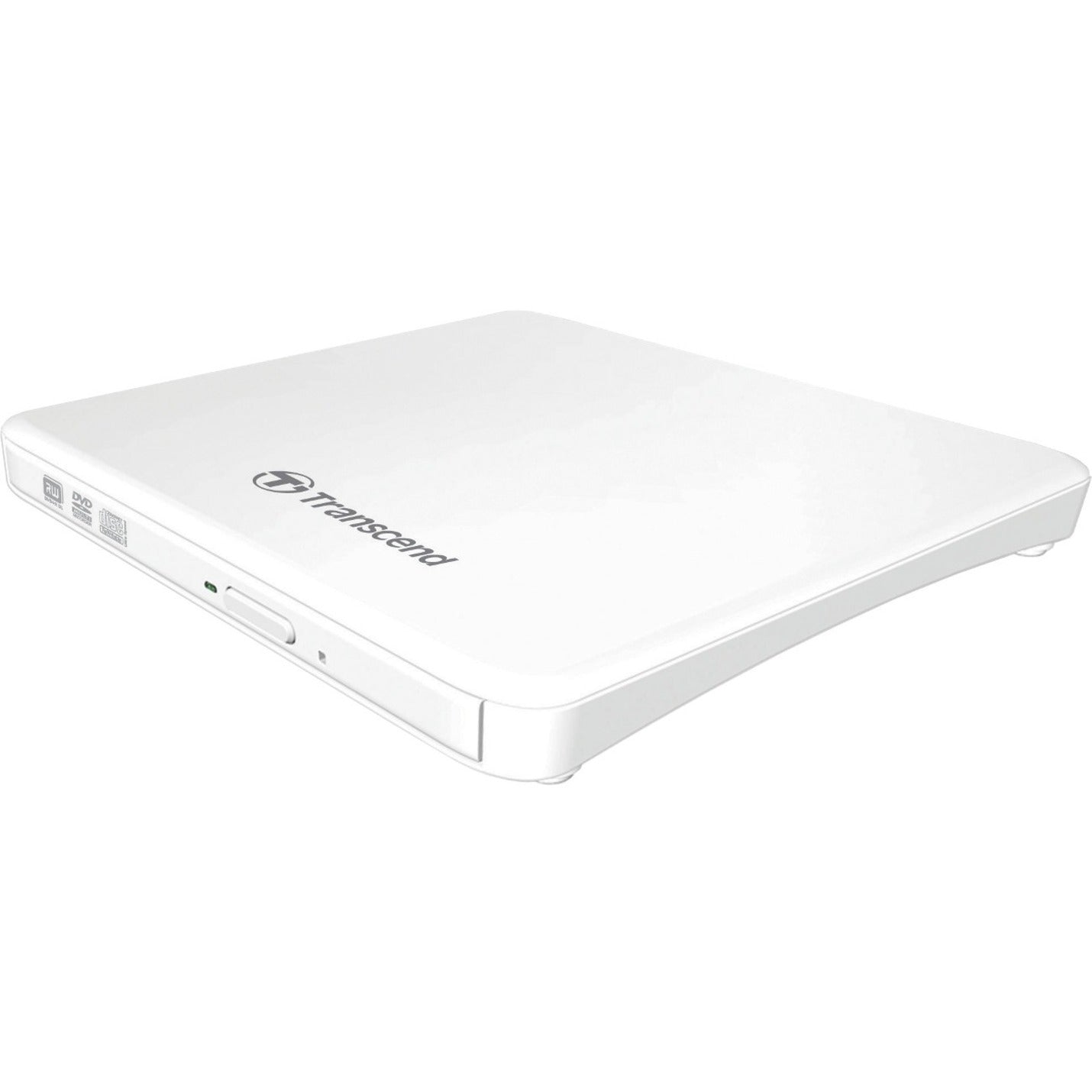 Transcend TS8XDVDS-W Extra Slim Portable DVD Writer, USB 2.0, 2 Year Limited Warranty