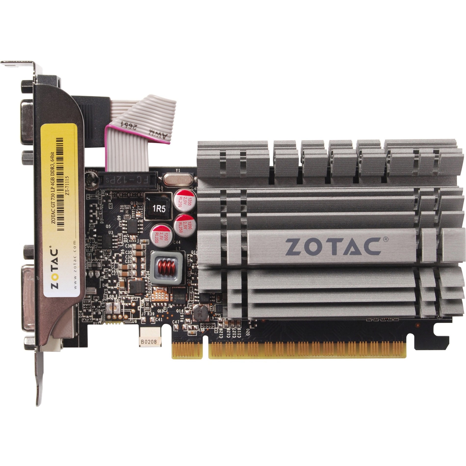 Zotac ZT-71115-20L NVIDIA GeForce GT 730 Graphic Card, 4GB DDR3, Low Profile, HDMI, DVI, VGA