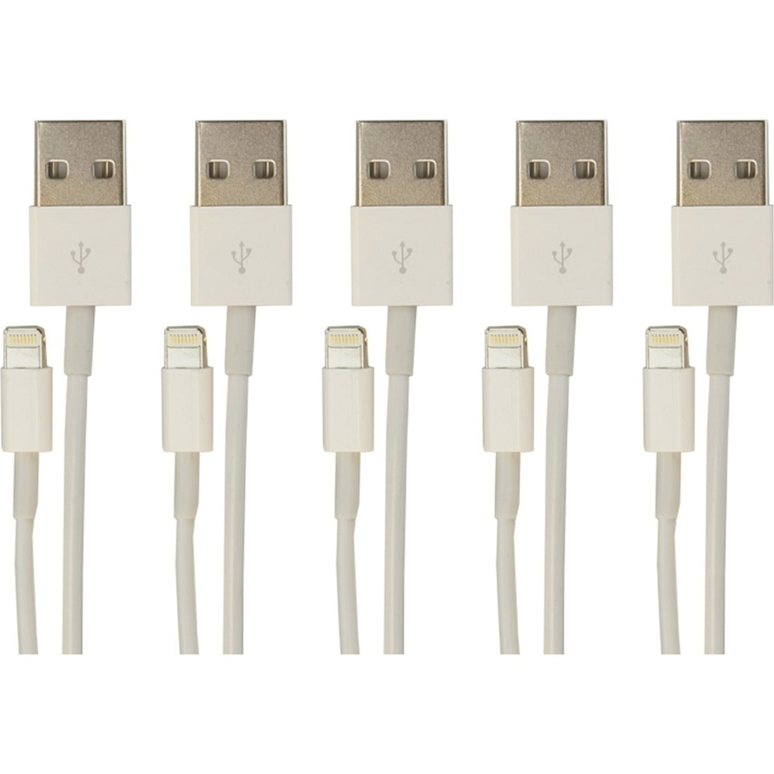 VisionTek 900759 Lightning to USB White Charge & Sync One Meter Cable 5 Pack, Compatible with iPhone, iPad, iPod, Plug & Play
