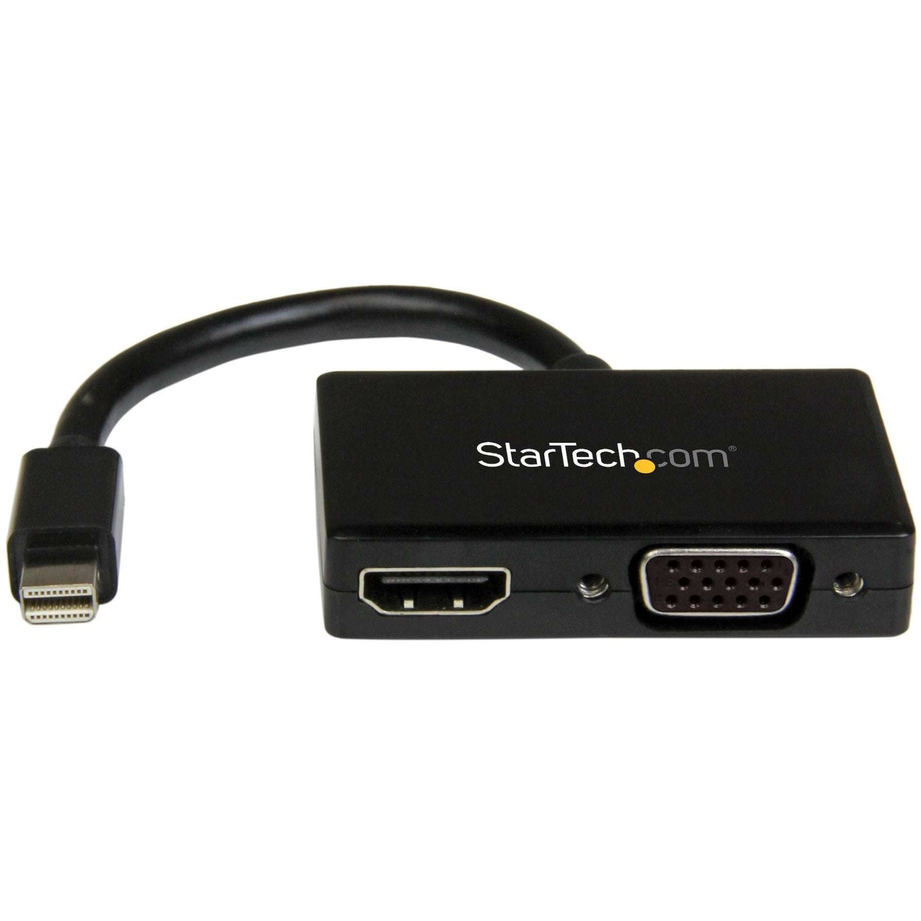 StarTech.com MDP2HDVGA Travel A/V Adapter: 2-in-1 Mini DisplayPort to HDMI or VGA Converter, Active, 6" Cable Length