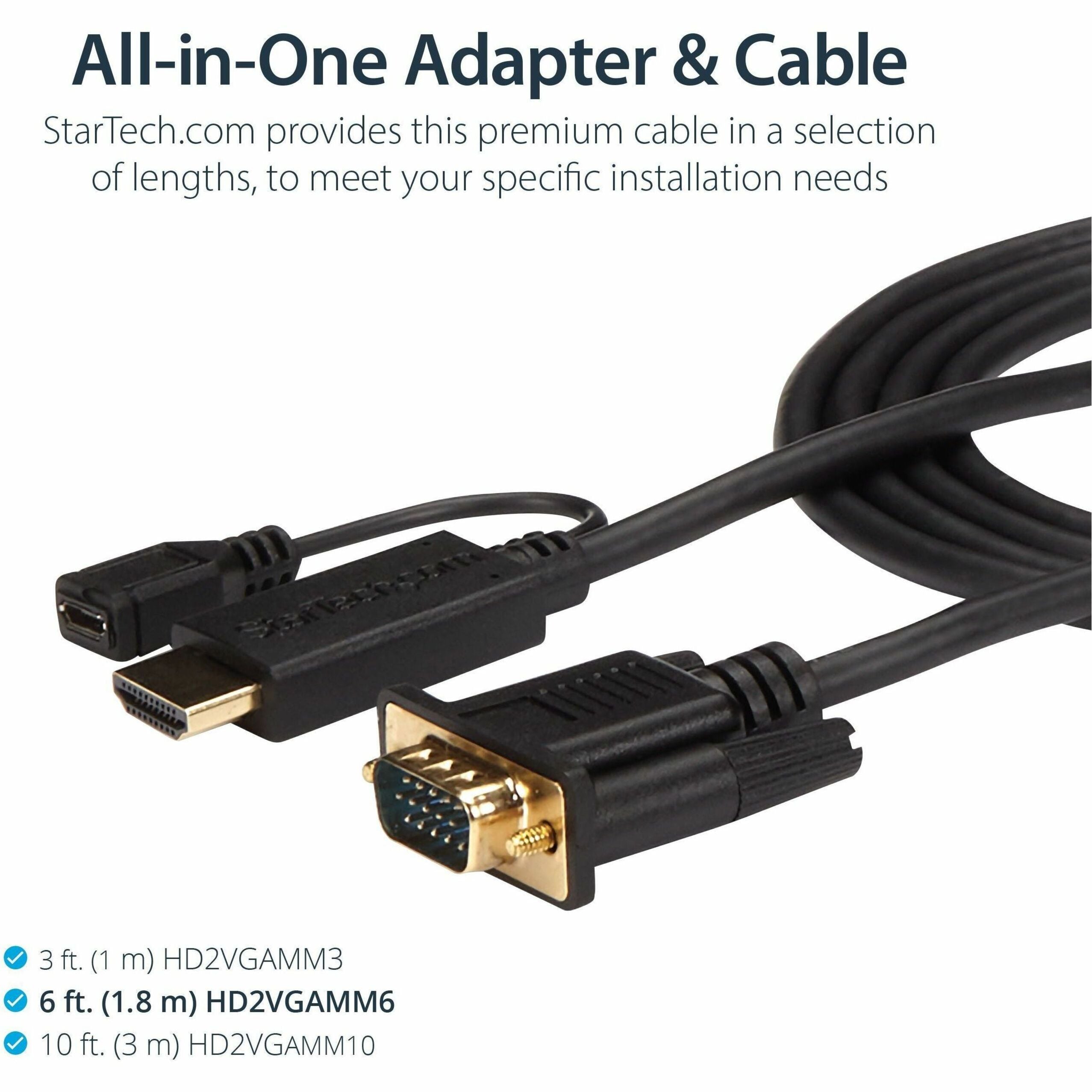 Active HDMI to VGA Video Cable Adapter, 1920x1200