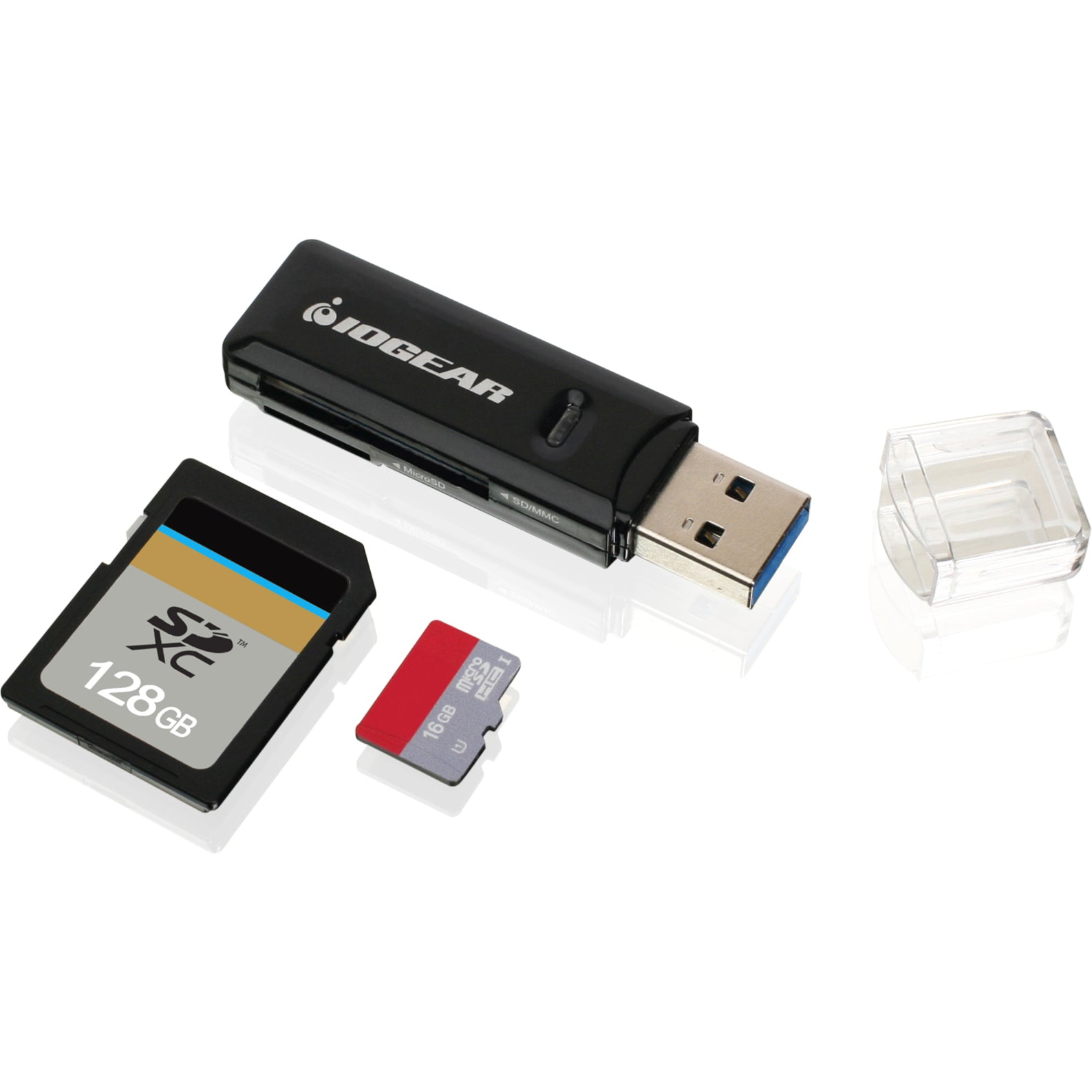 IOGEAR GFR305SD Compact USB 3.0 SDXC/MicroSDXC Card Reader/Writer, High-Speed Data Transfer and Easy File Management