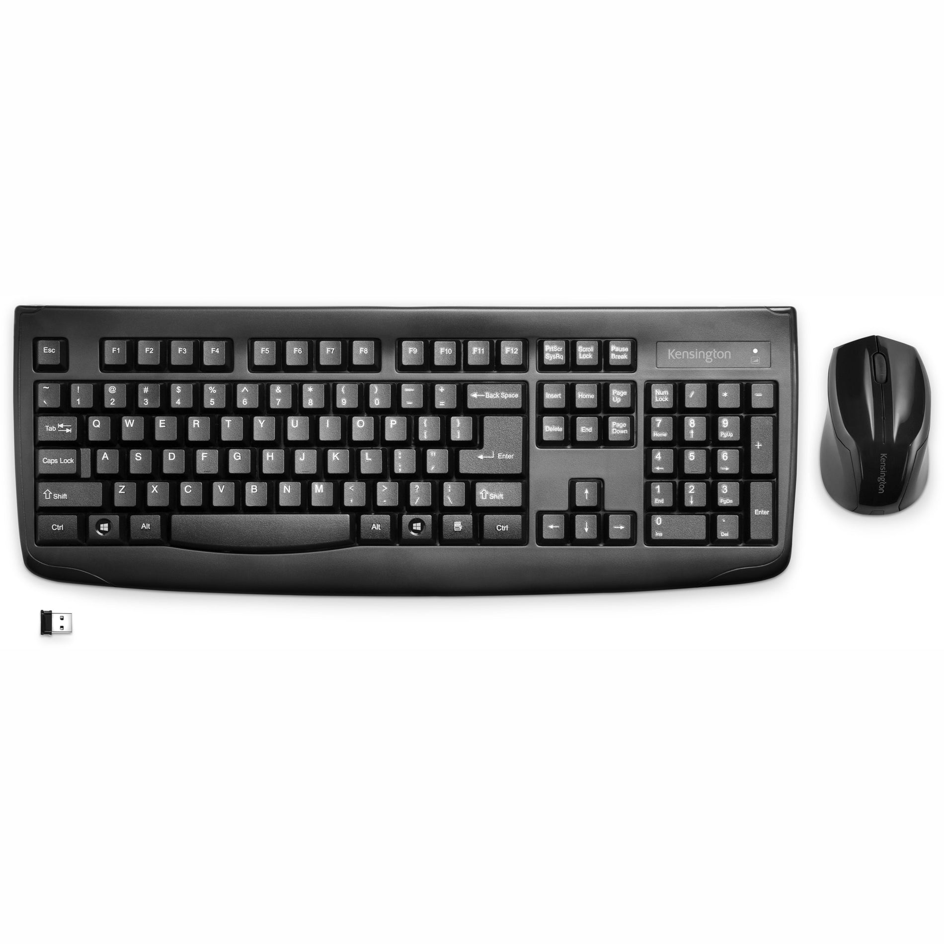 Kensington K72324USA Pro Fit Wireless Desktop Set - Black, Spill Proof, Full-size Keyboard [Discontinued]