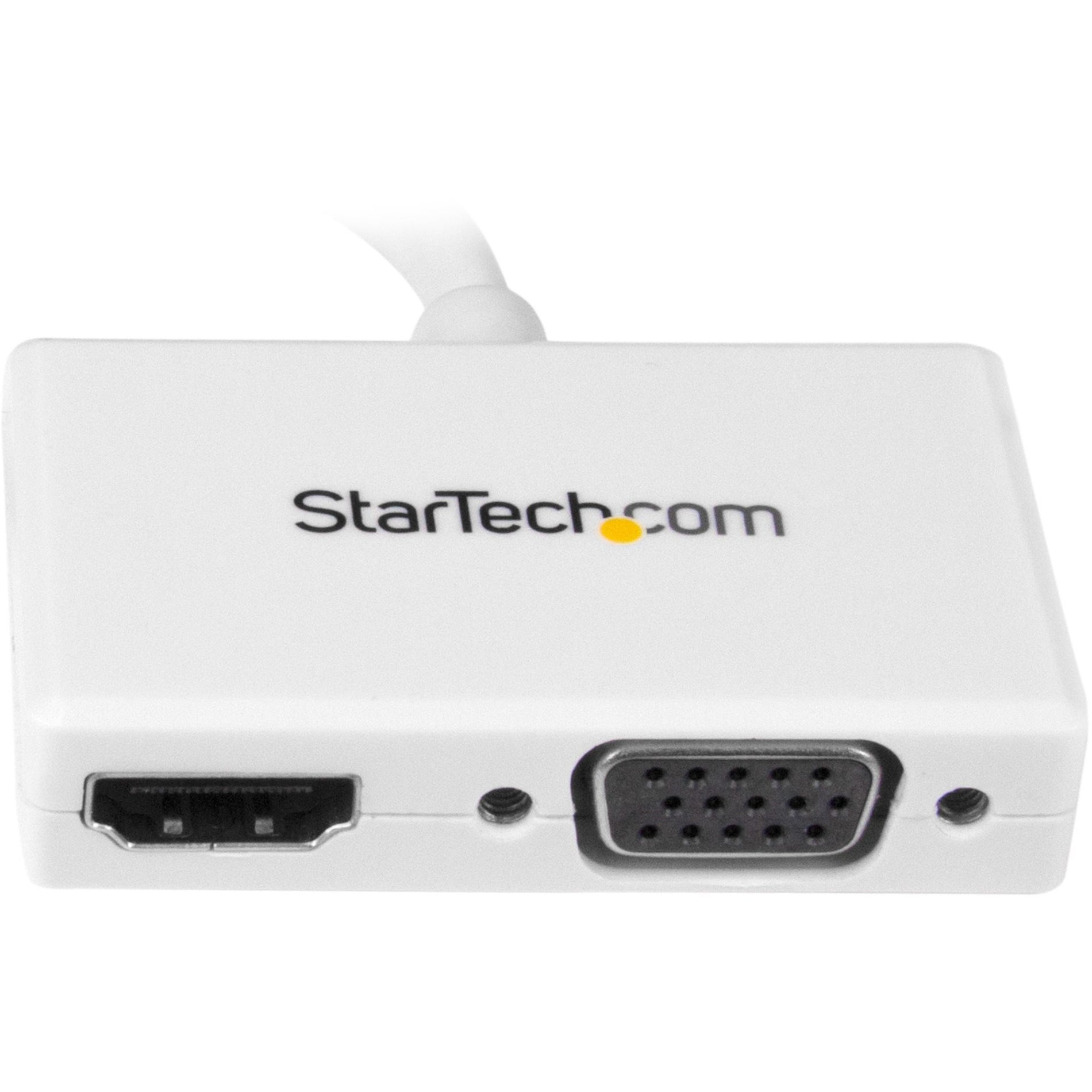 StarTech.com MDP2HDVGAW Travel A/V Adapter - 2-in-1 Mini DisplayPort to HDMI or VGA Converter, White