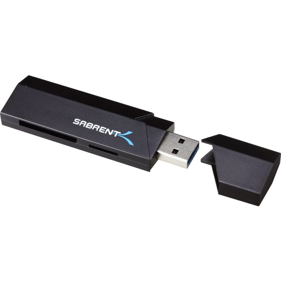 Sabrent CR-UMSS Mini USB 3.0 Micro SD and SD Card Reader, LED Indicator, Black