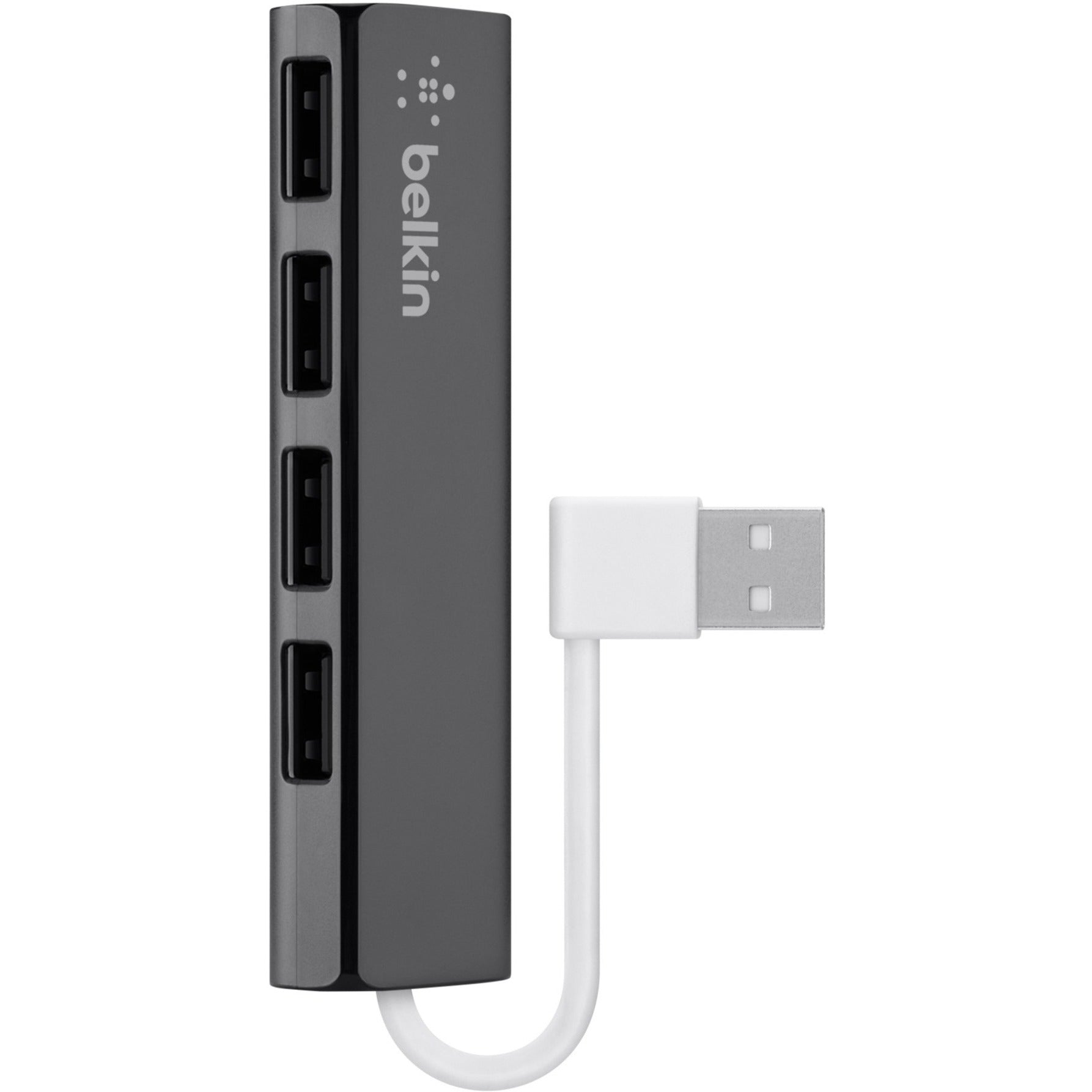Belkin F4U042BT Ultra-Slim 4-port USB Hub, Compact and Convenient USB Expansion for PC and Mac