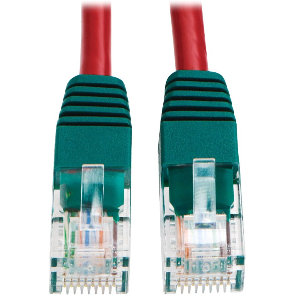 Tripp Lite N010-010-RD Cat5e 350MHz Molded Cross-over Patch Cable (RJ45 M/M) - Red, 10-ft.