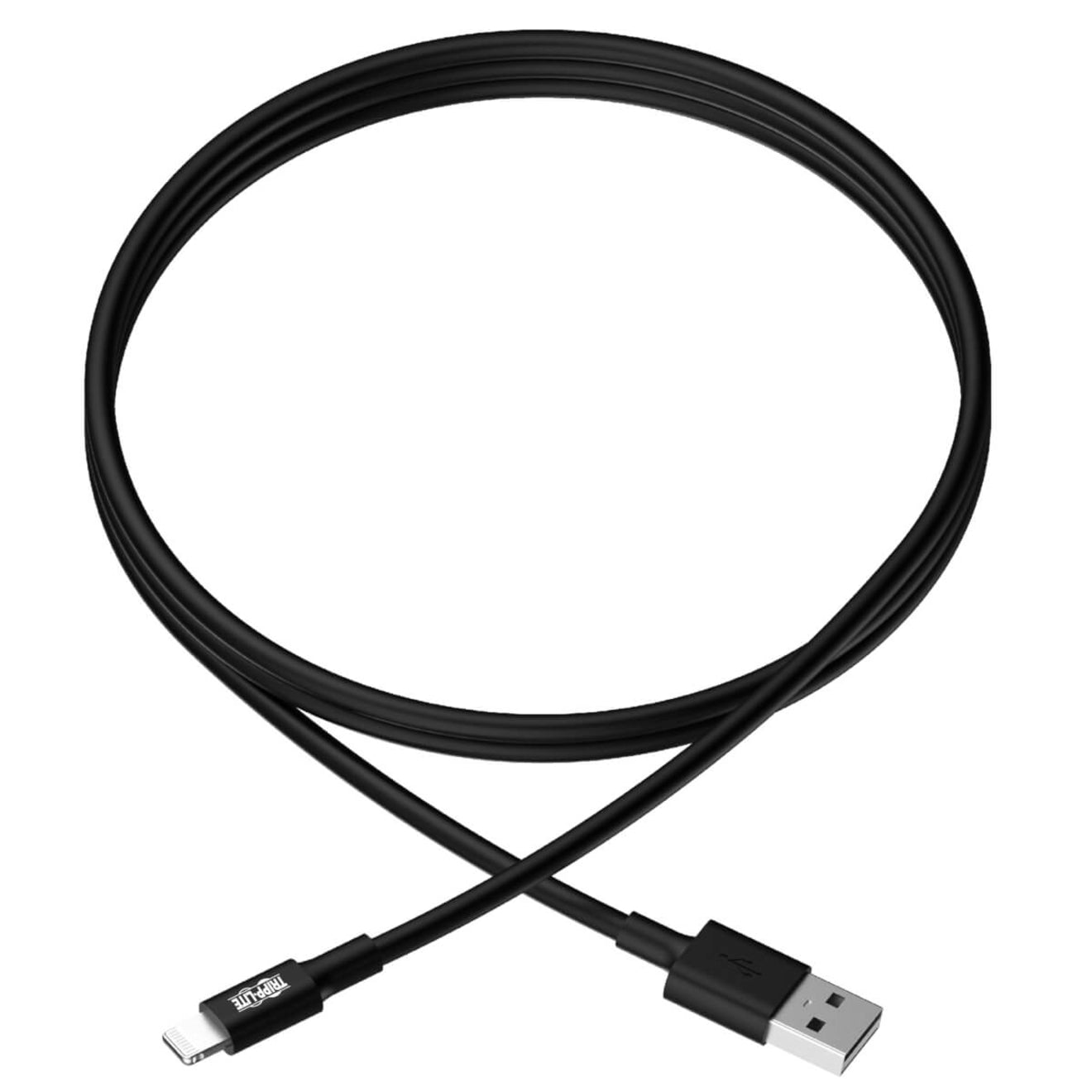 Tripp Lite M100-10N-BK USB Sync/Charge Cable with Lightning Connector - Black, 10-in
