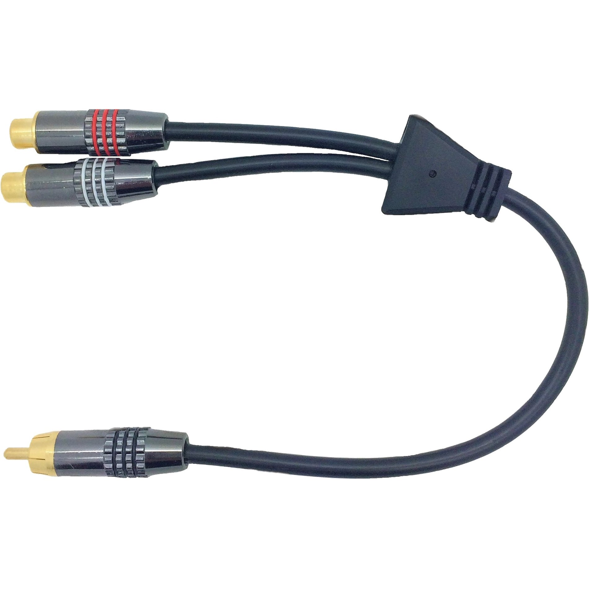 W Box VCY1BKG1 RCA Y Cable, 1 ft Audio Cable, Gold Plated, Environmentally Friendly