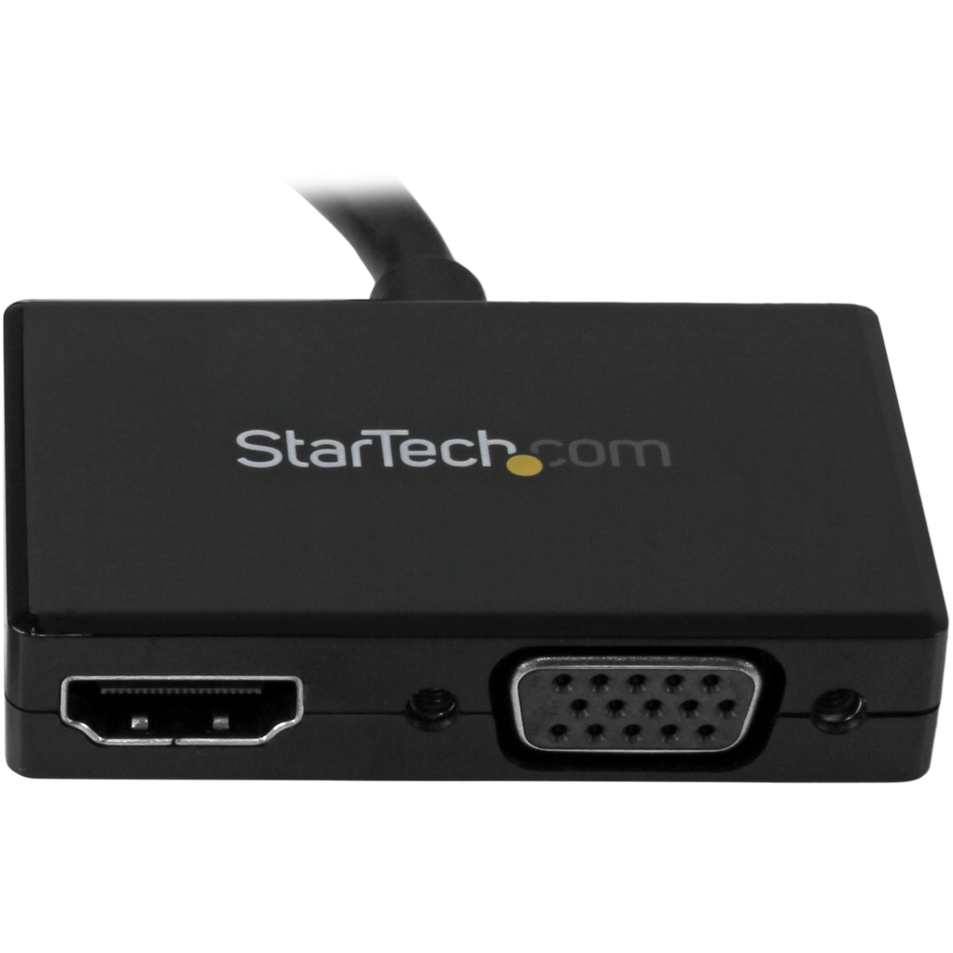StarTech.com DP2HDVGA Travel A/V Adapter: 2-in-1 DisplayPort to HDMI or VGA, Active, Black