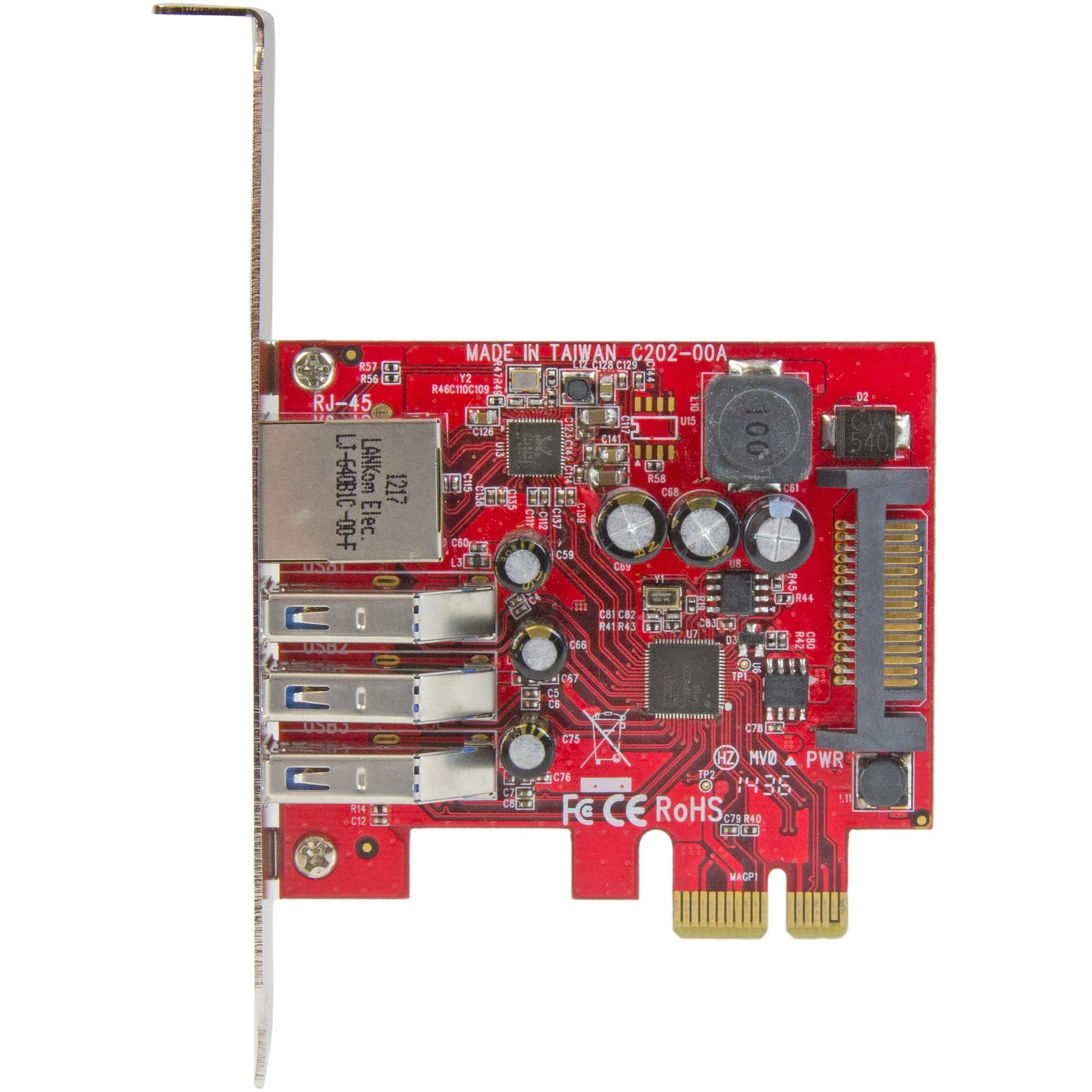 StarTech.com PEXUSB3S3GE 3-Port PCI Express USB 3.0 Card + Gigabit Ethernet - 5Gbps, Plug-in Card