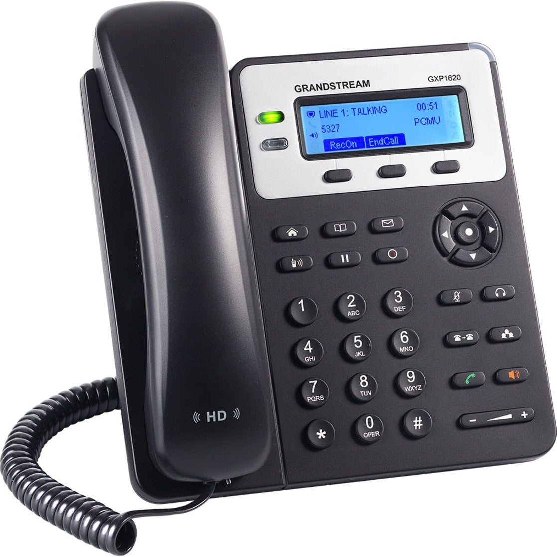 Grandstream IP Phone GXP1620, Corded, Wall Mountable, Black