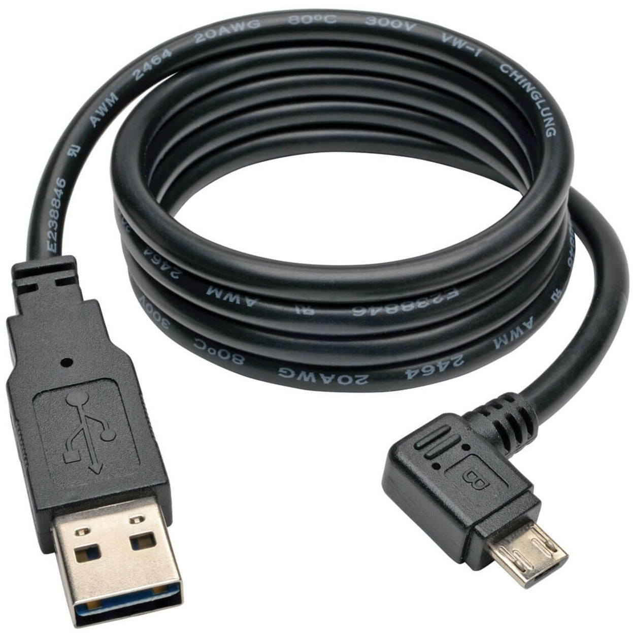 Tripp Lite UR05C-003-RB Charging Cable, 3 ft, Black, USB Type A to Micro USB, 5V DC