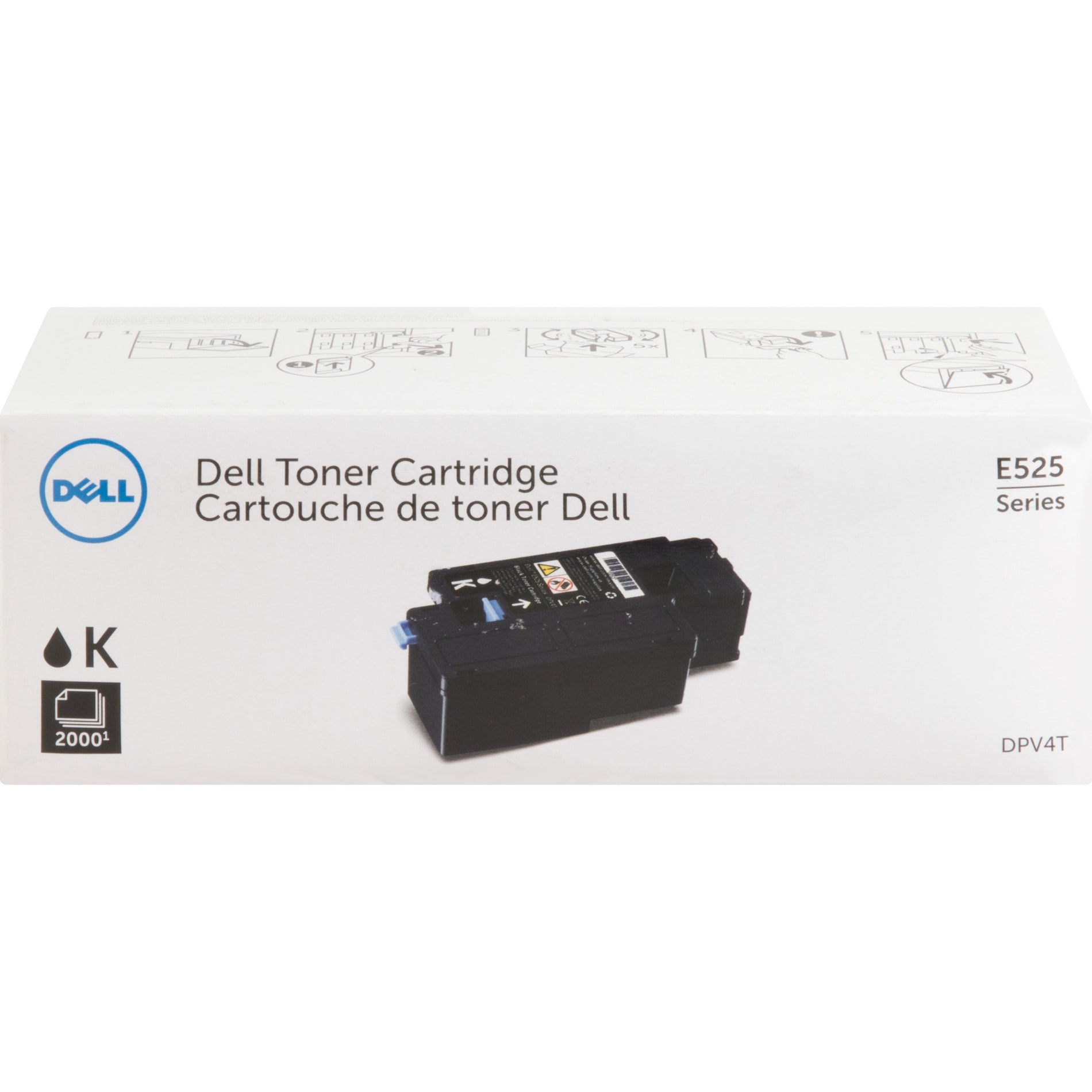 Dell DPV4T E525 Toner Cartridge, 2,000 Page Standard Yield, Black