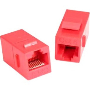 Unirise C6-CPLR-RED Cat6 RJ45 Keystone In-line Coupler, Red - Network Adapter