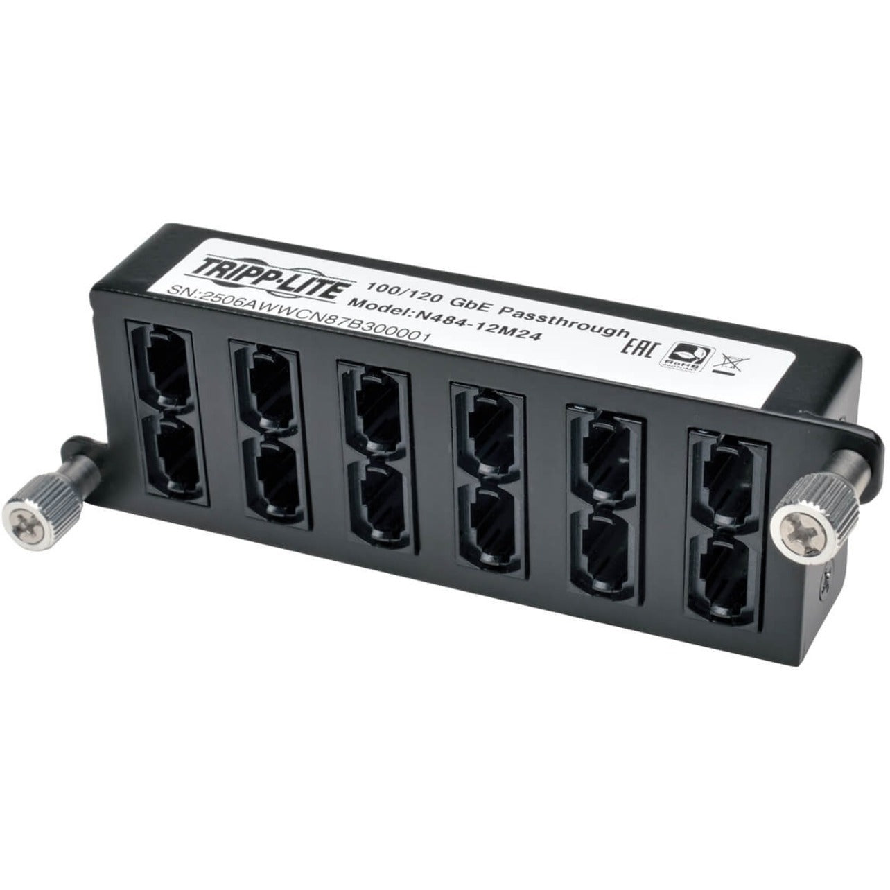 Tripp Lite N484-12M24 100Gb/120Gb Pass-Through Cassette - (x12) 24-Fiber MTP/MPO, Network Patch Panel