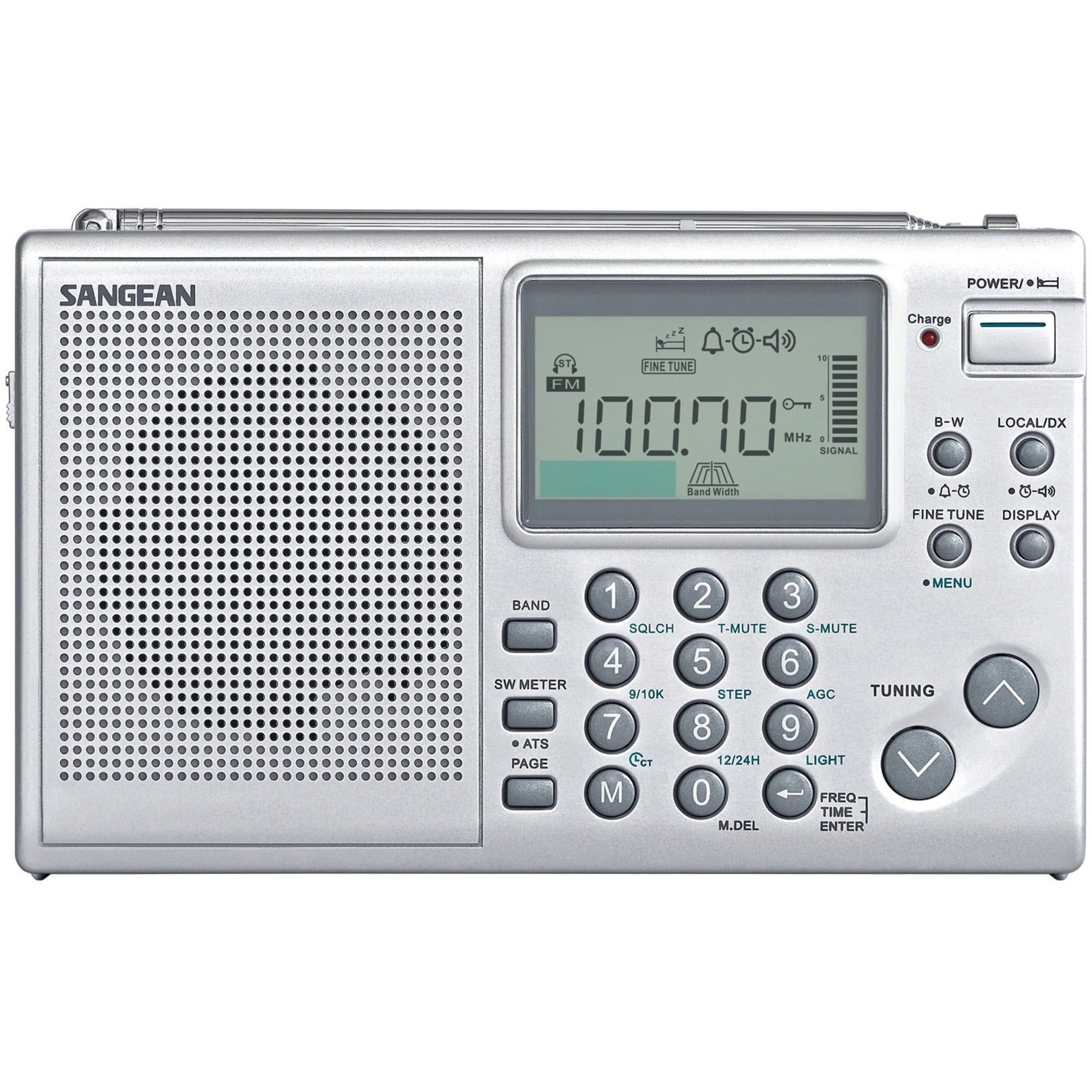 Sangean ATS-405 Radio Tuner, Digital SW/AM/FM, LCD Display, 36 Station Presets