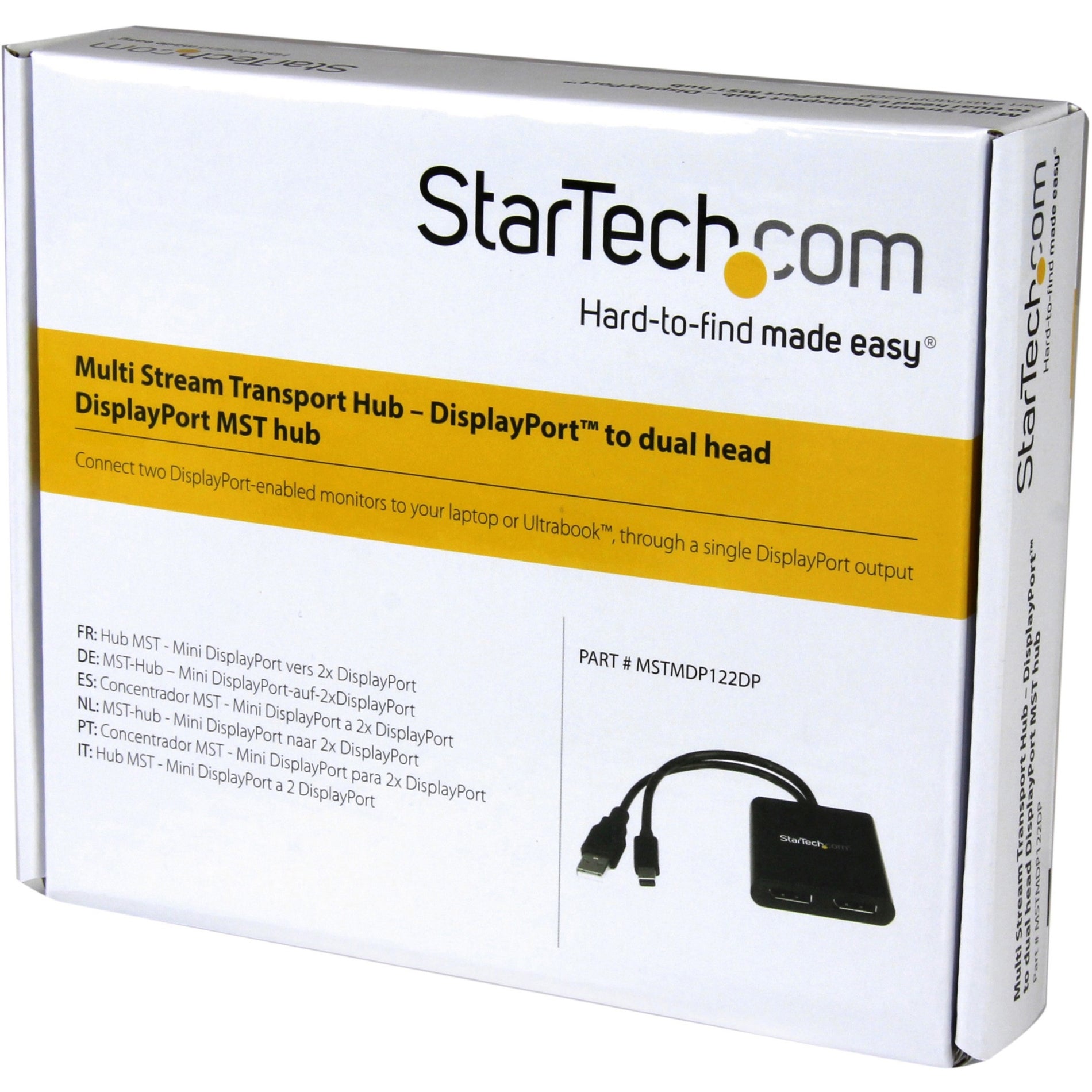 StarTech.com MSTMDP122DP Mini DisplayPort to DisplayPort Multi-Monitor Splitter - 2-Port MST Hub, 4K Video Resolution, USB, RoHS, WEEE, REACH