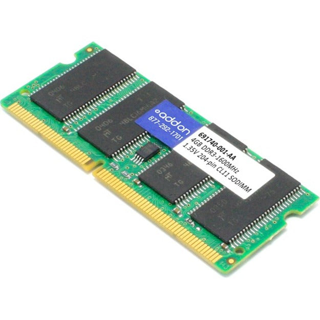 AddOn 691740-001-AA 4GB DDR3 SDRAM Memory Module, Lifetime Warranty, Non-ECC, 1600 MHz, 1.35V