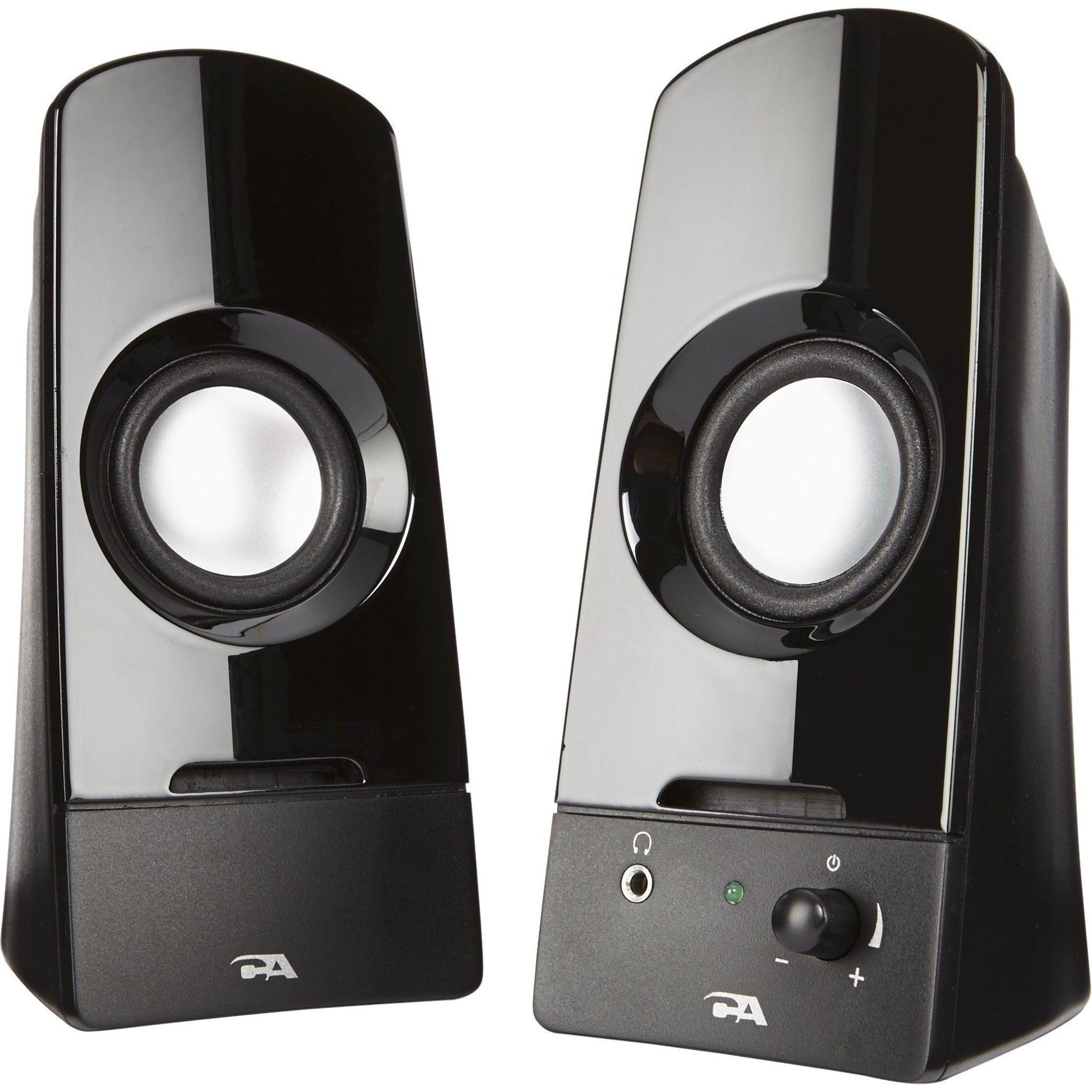 Cyber Acoustics CA-2050 Curve.Sonic 2.0 Powered Speaker System, 5W RMS, Volume Control