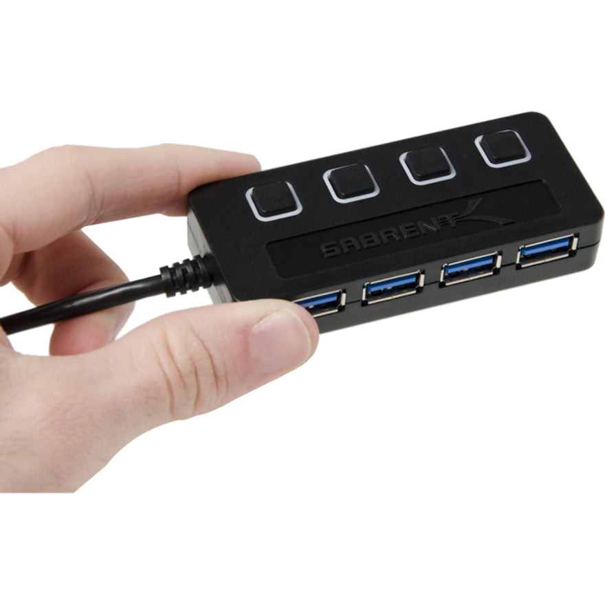 Sabrent HB-UMP3 4-Port USB 3.0 Hub With Power Adapter, Expand Your USB Connectivity