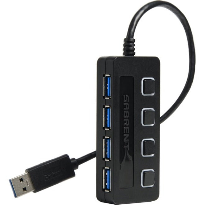 Sabrent HB-UMP3 4-Port USB 3.0 Hub With Power Adapter, Expand Your USB Connectivity
